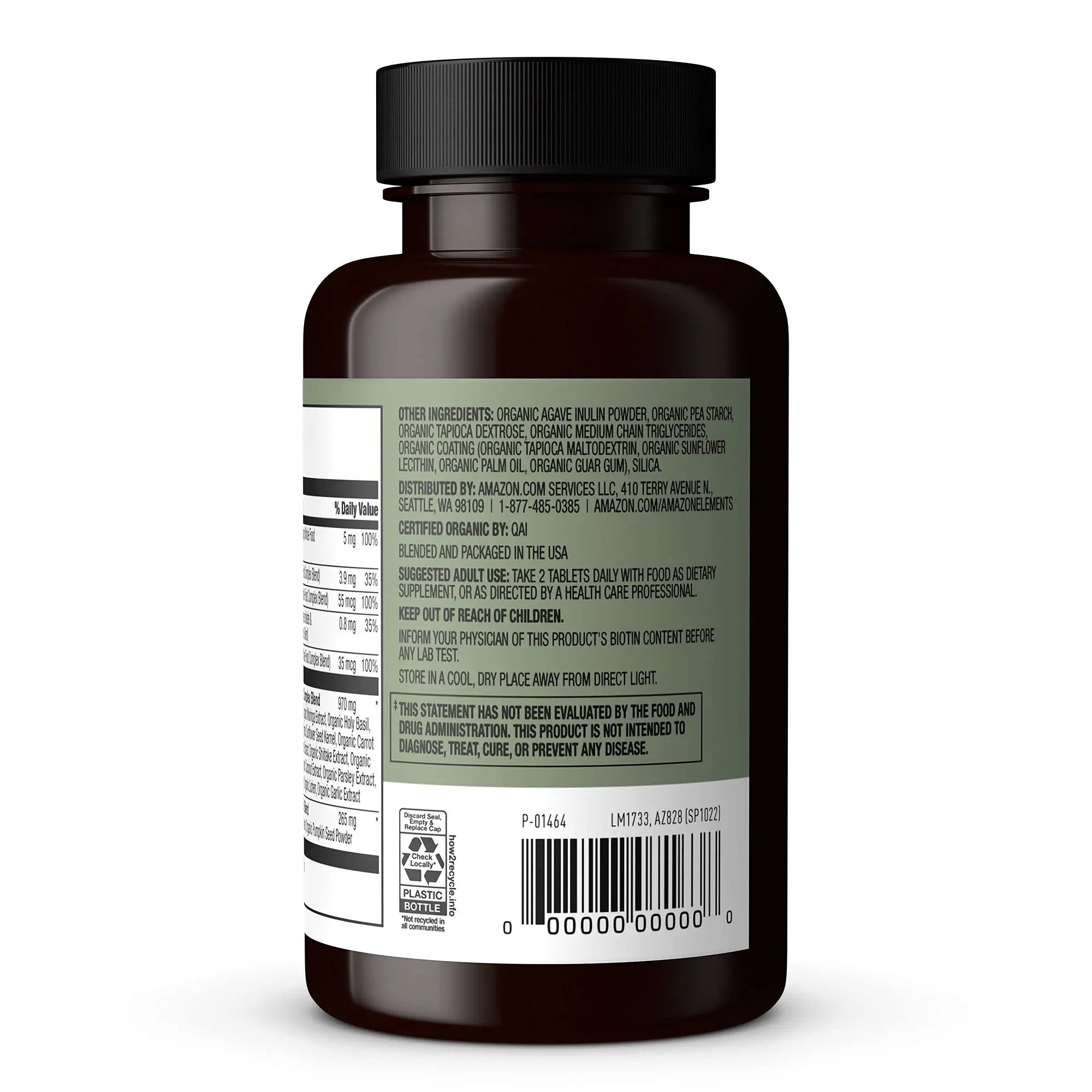 Amazon Elements Organic Whole Food Men's Multi, 60 tablets Amazon Elements buy supplements canada