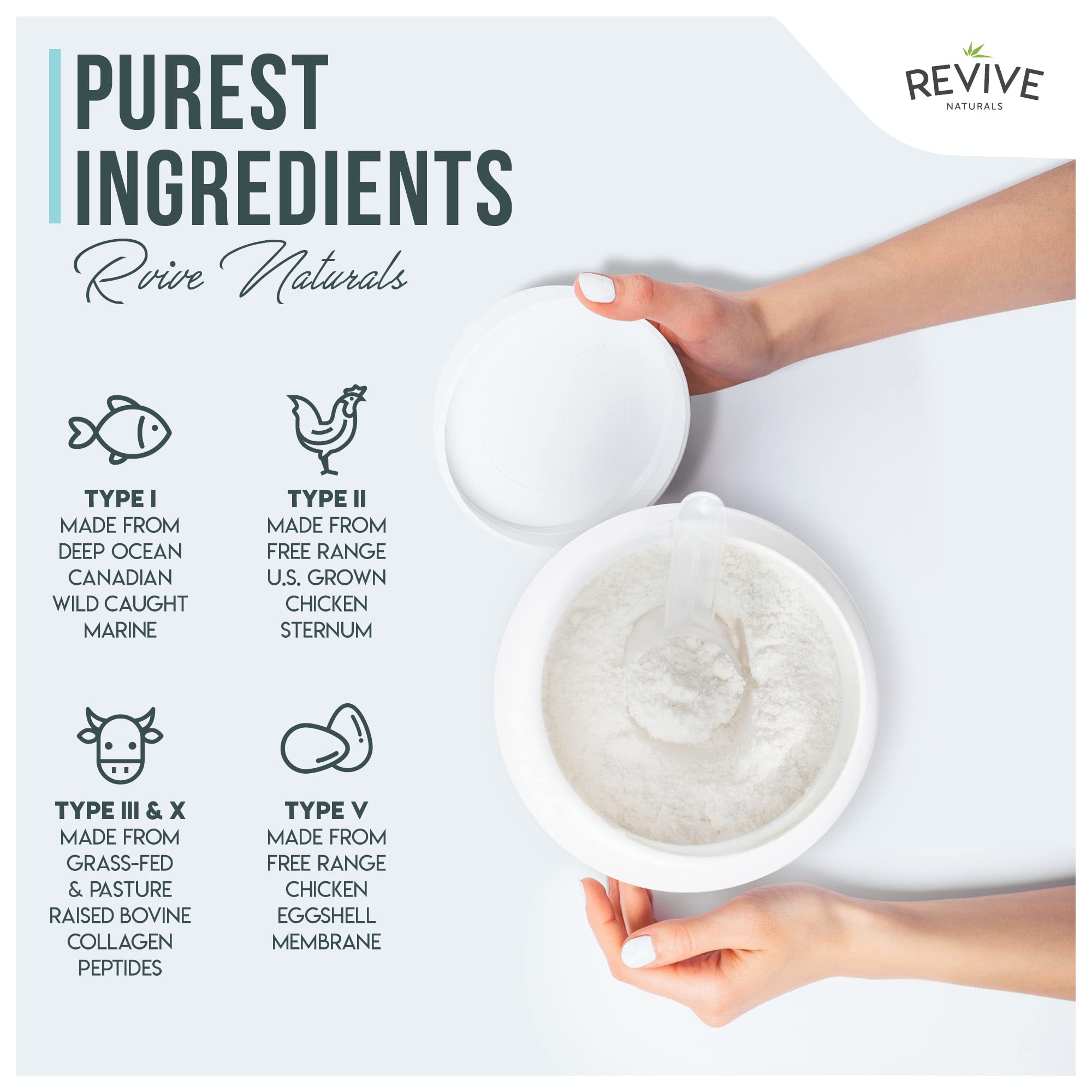 Vanilla Multi Collagen Protein Powder - 400g - Unsweetened - 5 Types of Collagen Peptides Revive Naturals buy supplements canada