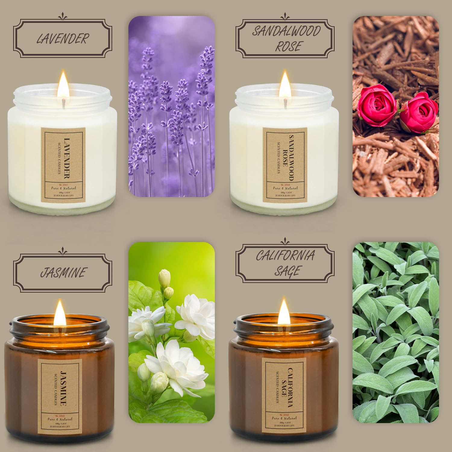 Aromatherapy Candles for Home Scented, 4 Pack Lavender Candles Gifts Set for Women FOMICO buy supplements canada