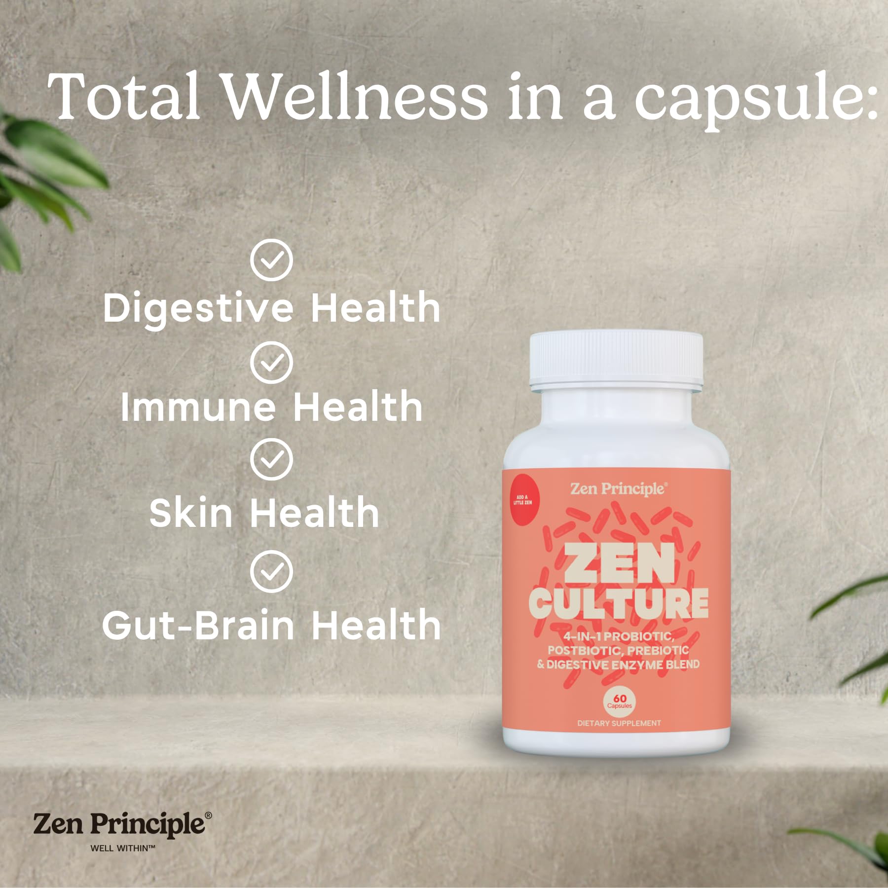Zen Principle Zenculture™ – 4-in-1 Synbiotic Supplement (Probiotic + Prebiotic + Postbiotic + Digestive Enzymes) with CoreBiome®. Anti Bloating, Immune & Brain-Gut Health. 60 Capsules Zen Principle buy supplements canada