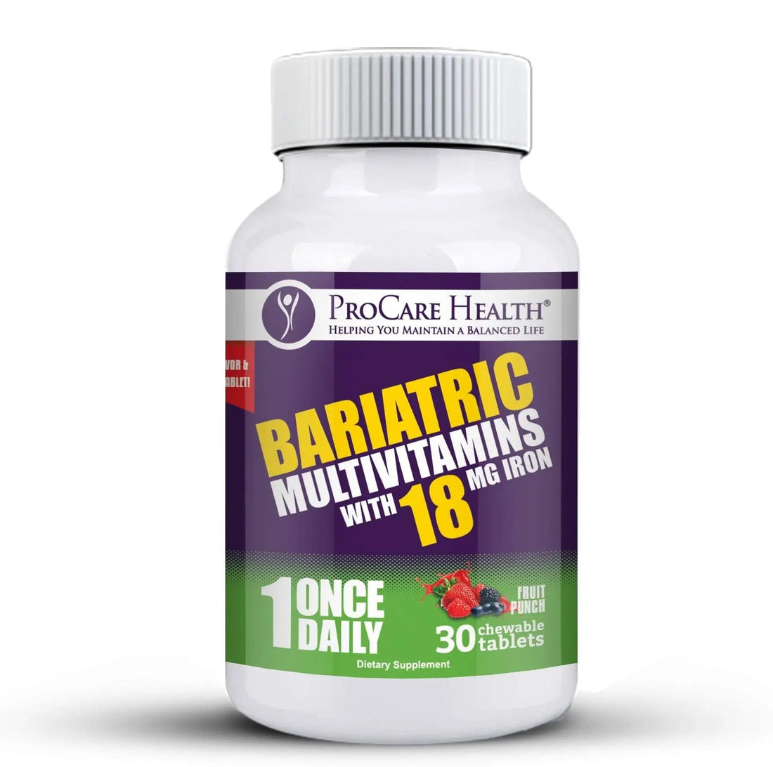 ProCare Health Bariatric Chewable Multivitamin with Iron 18mg (30 Tablets) - Fruit Punch Flavor Bariatric Multivitamin Chewable ProCare Health buy supplements canada