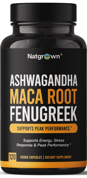 Natgrown Ashwagandha Maca Root Fenugreek Extract Capsules Supplement Natgrown buy supplements canada