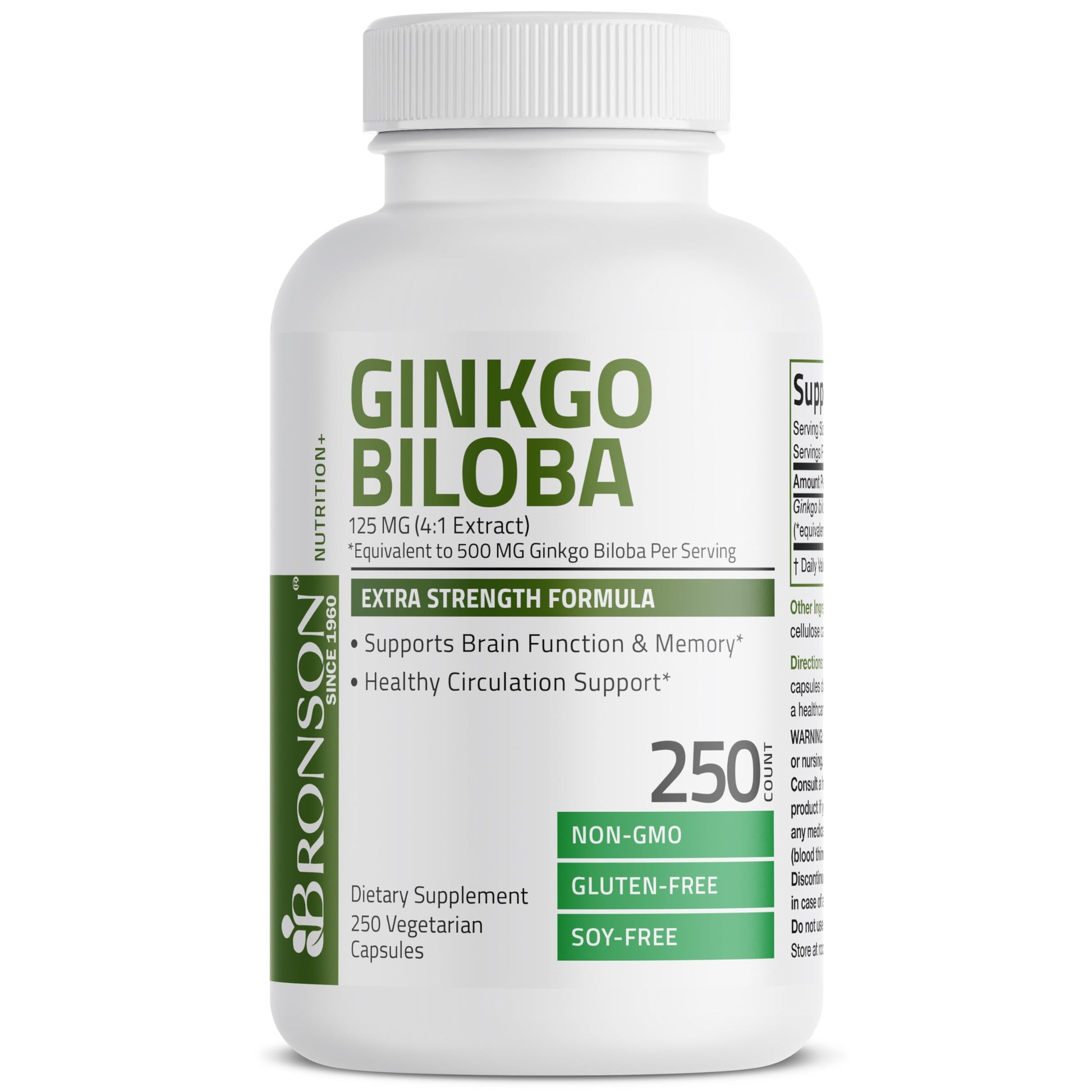Bronson Ginkgo Biloba Extra Strength 125mg (4:1 Extract) Equivalent to 500mg Bronson buy supplements canada