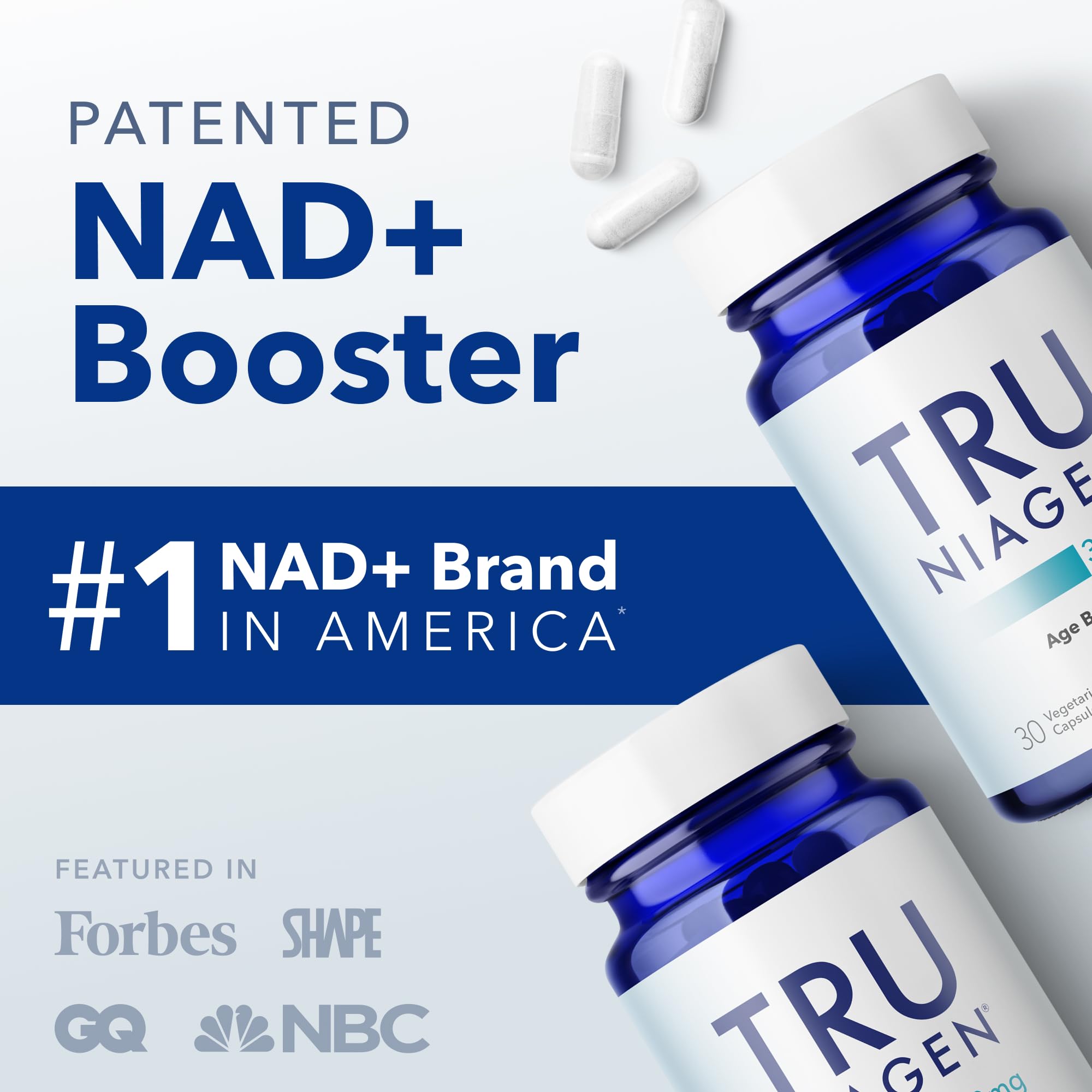 TRU NIAGEN Patented NAD Supplement for Brain Function, Anti Aging & Cell Regeneration, 300mg Niagen, 30 Servings | Supports Cellular Energy, Muscle | Nicotinamide Riboside (NR) Take 1 Daily | 2 Bottle TRU NIAGEN buy supplements canada