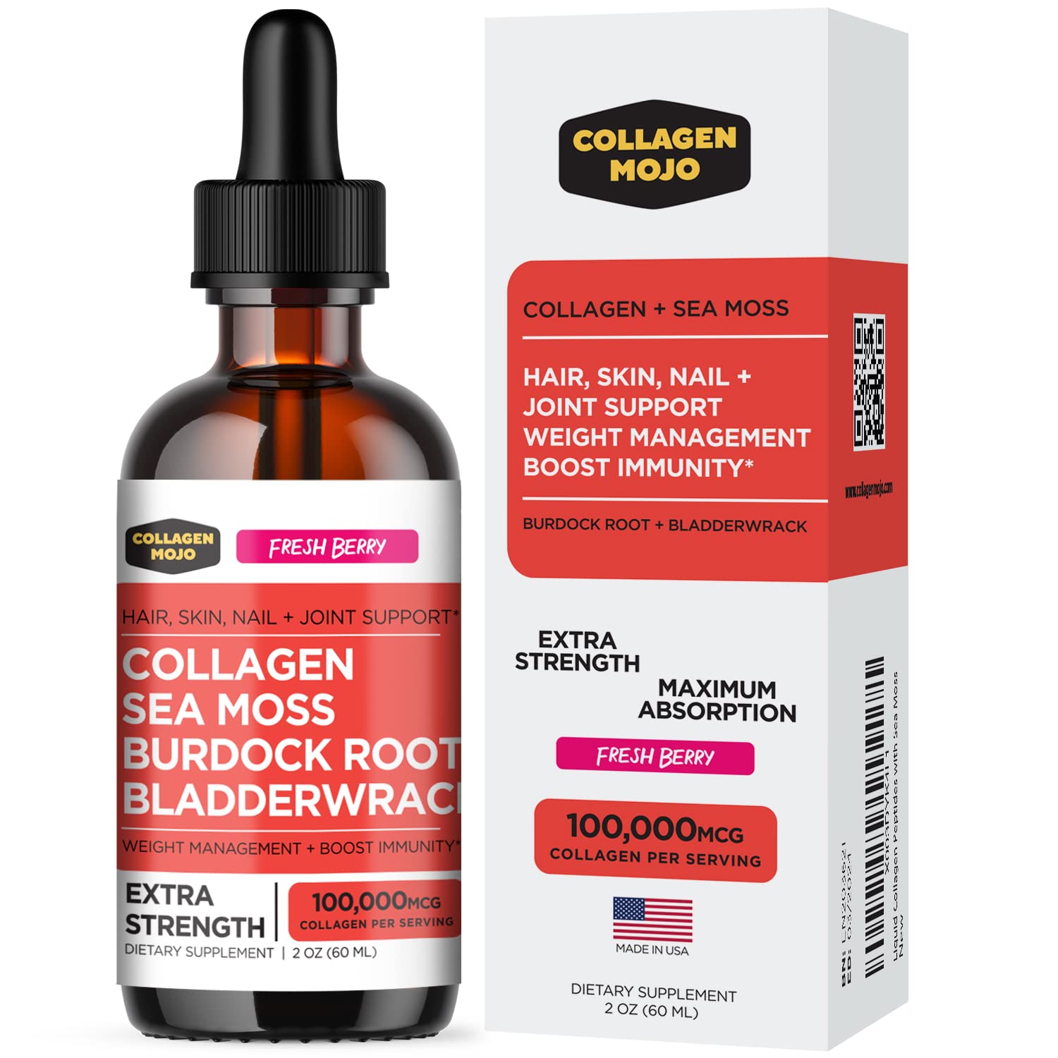 Collagen Mojo Liquid Collagen Peptides with Sea Moss, Burdock Root & Bladderwrack Collagen Mojo buy supplements canada