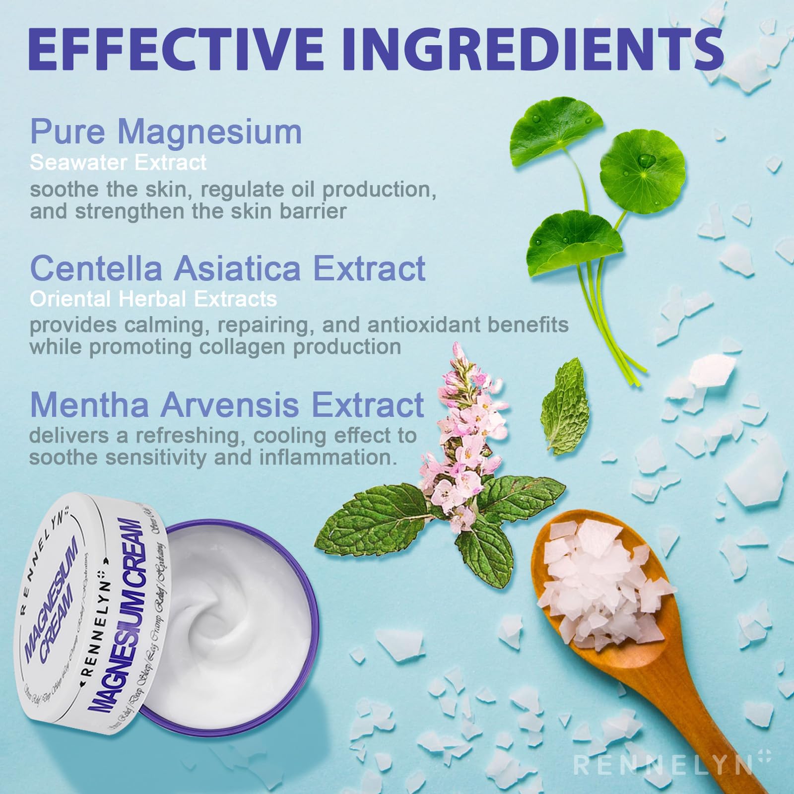 Magnesium Cream Leg Cramps: Soothing Lotion with Magnesium Glycinate, Malate, & Chloride (3 OZ FL, Lavender) Rennelyn buy supplements canada