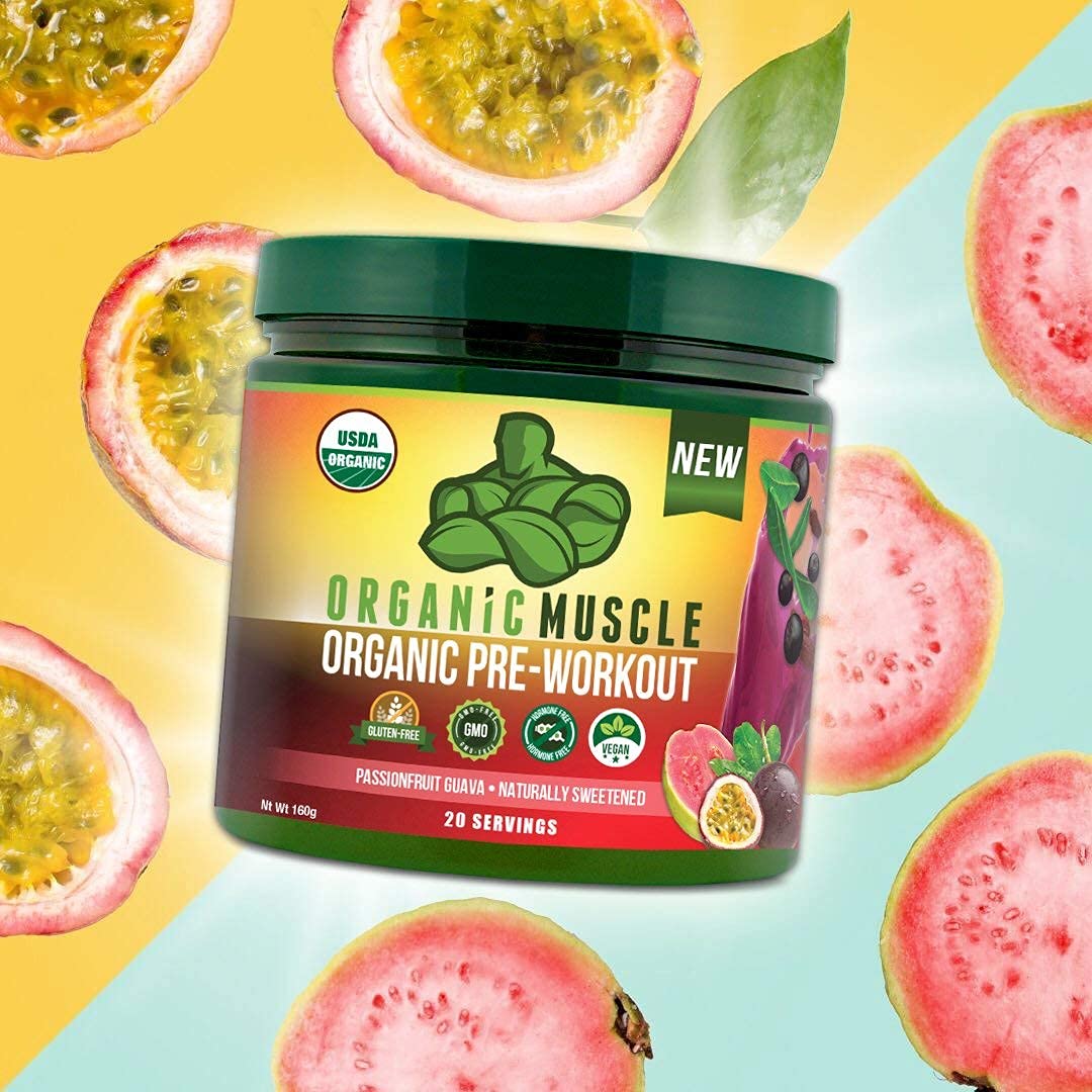 Organic Muscle Bundle - Pre-Workout Powder for Energy (Passionfruit Guava) + Replenisher Organic Muscle buy supplements canada