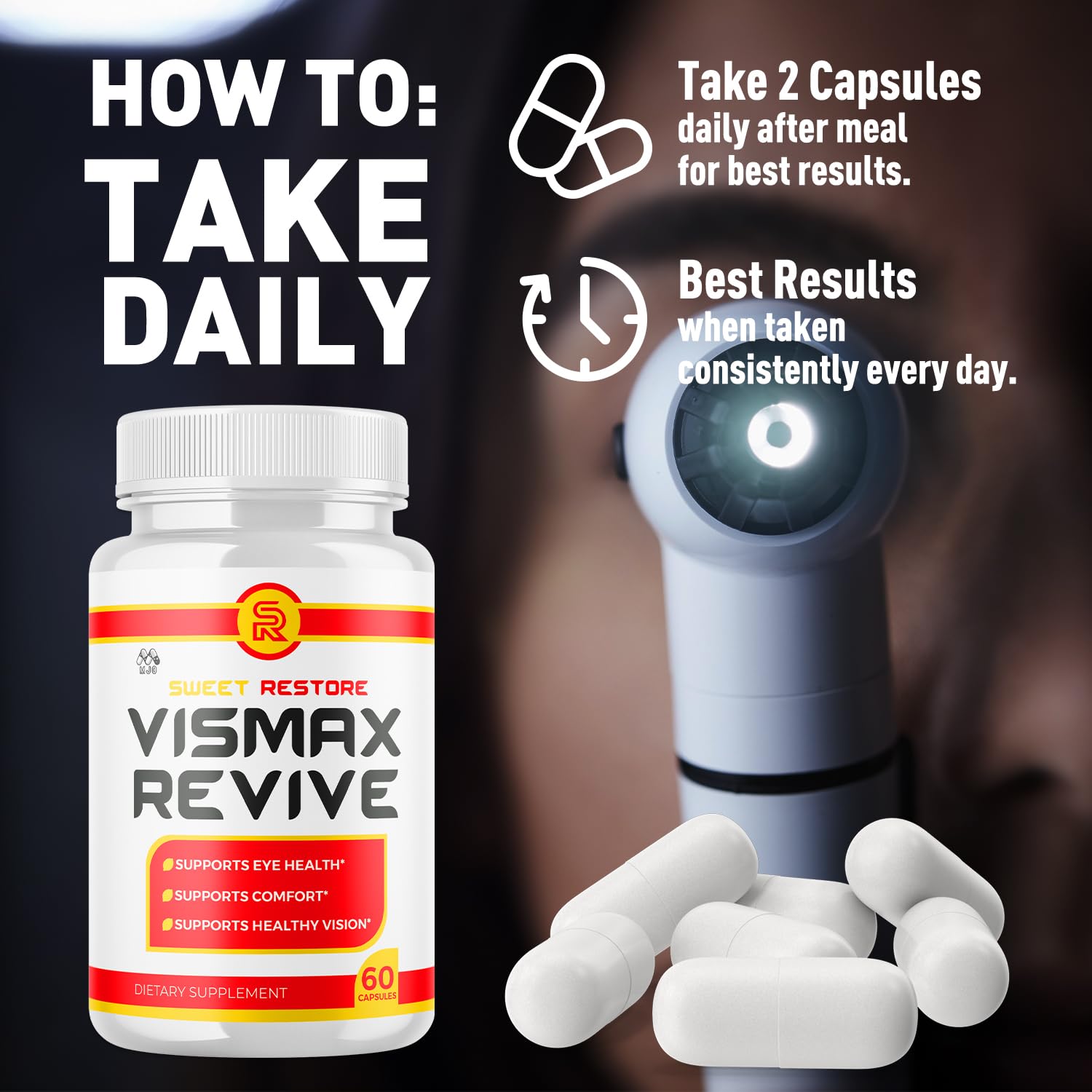 (2 Pack)Vismax Revive Capsules, Official VismaxRevive Vision Support Supplement with All Natural Ingredients, Advanced Eye Health Formula & Vision Vitamin Supporting Wellness Naturally (120 Capsules) MJO buy supplements canada