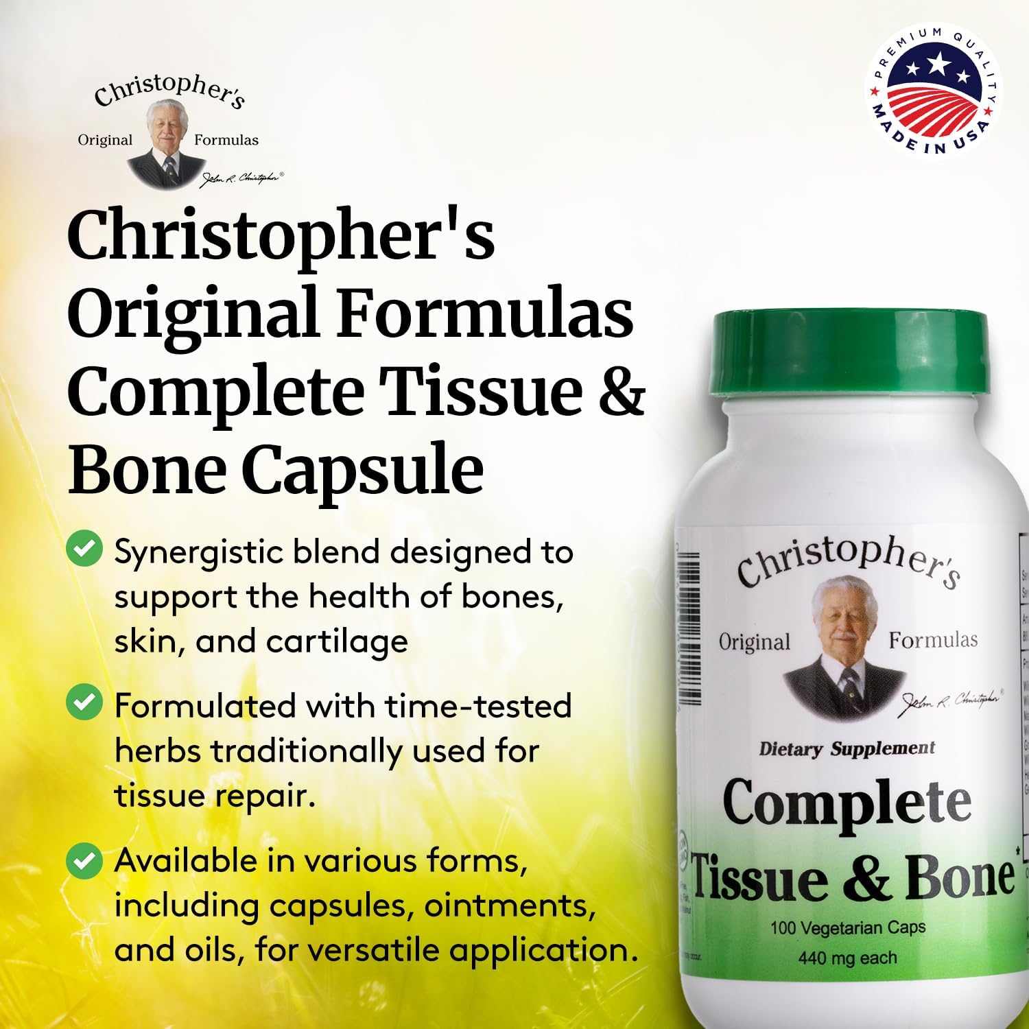 Christopher's Original Formulas Complete Tissue & Bone Formula – 100 VCaps | Herbal Support for Bones & Connective Tissue - Pack of 2 Christopher's Original Formulas buy supplements canada