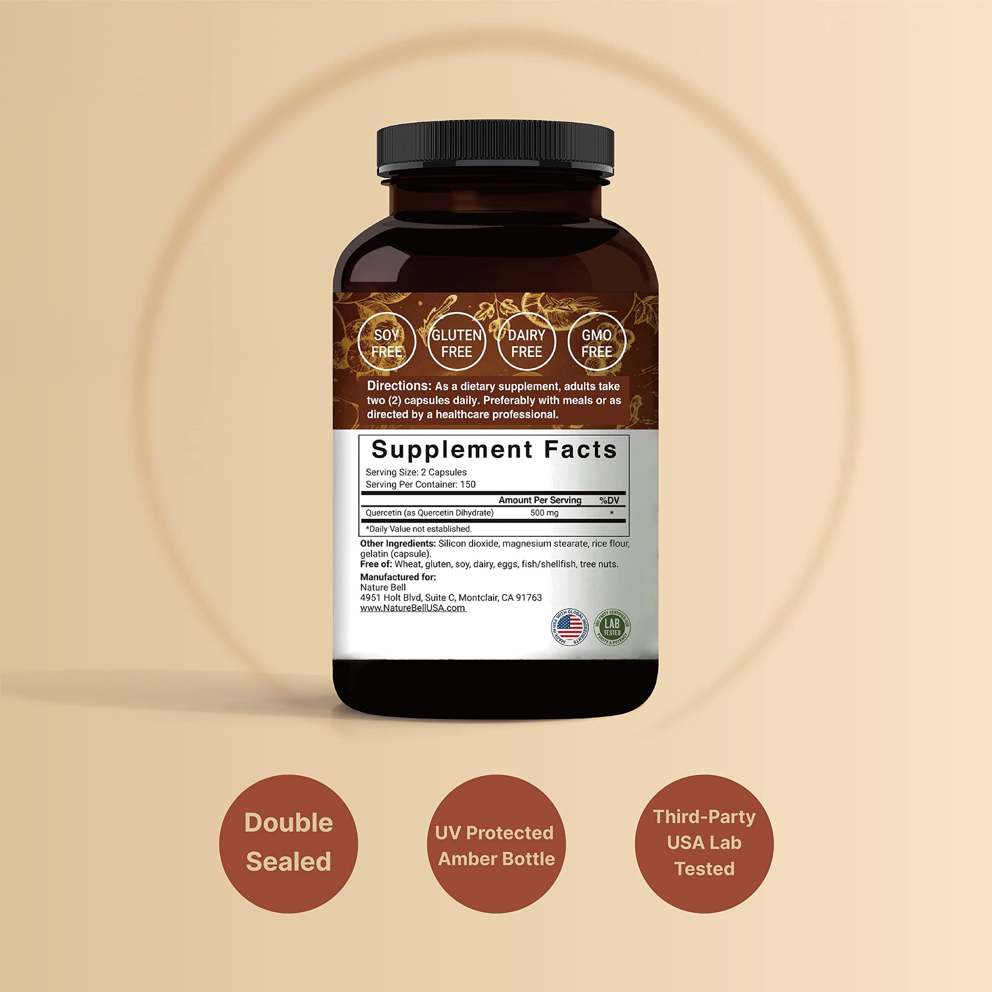 NatureBell Quercetin 500mg Per Serving | 300 Capsules, Ultra Strength Quercetin NatureBell buy supplements canada