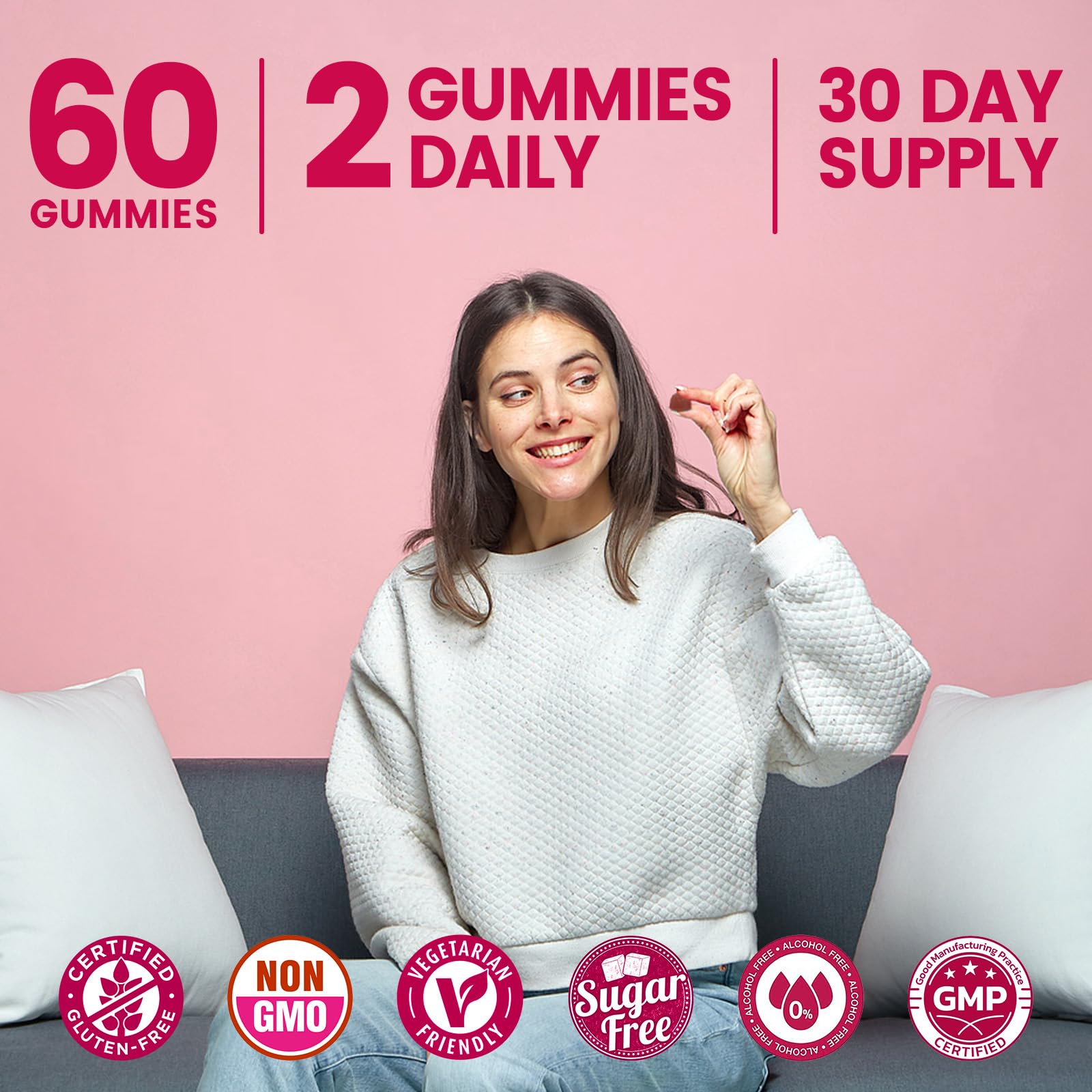 JIANKYTZ (2 Pack) Sugar Free Premium Feminine Balance Gummies for Women - Vaginal Health, Antioxidant, Digestive Health, PH Balance Support, Vaginal Probiotics for Women Gummies, Max Absorption JIANKYTZ buy supplements canada