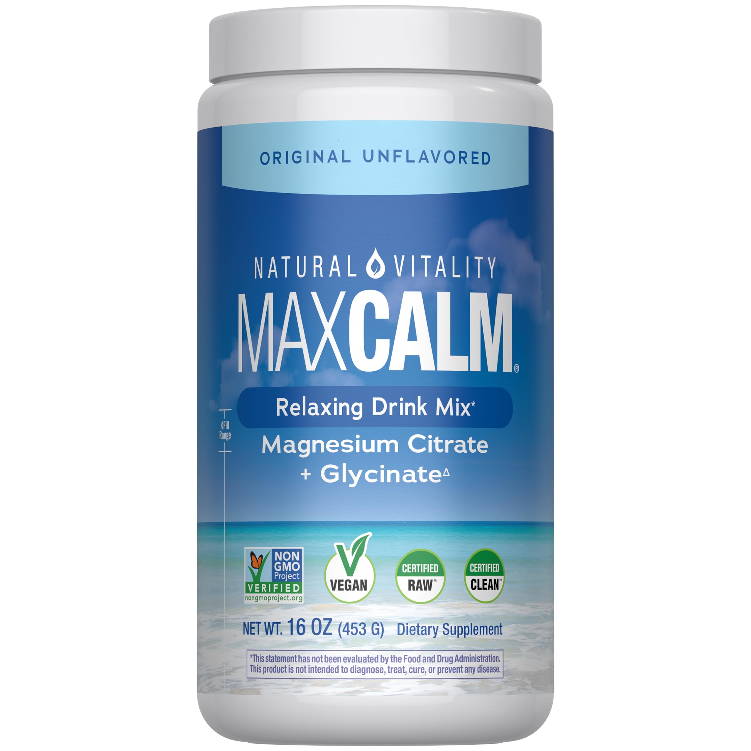 Natural Vitality Calm, Magnesium Supplement, Anti-Stress Drink Mix Powder, Gluten Free, Vegan, & Non-GMO, Original Unflavored, 16 oz Natural Vitality buy supplements canada