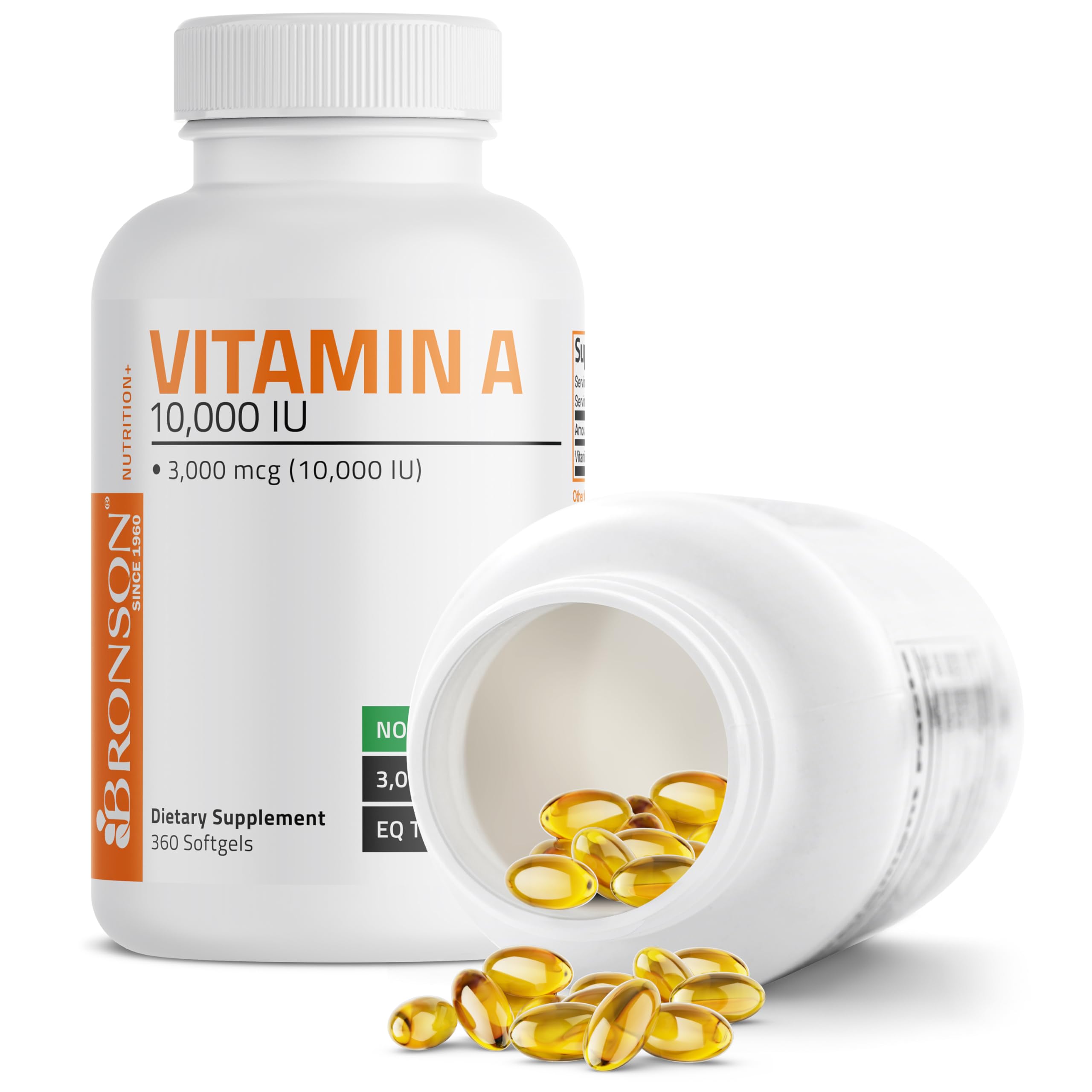 Bronson Vitamin A 10,000 IU Premium Non-GMO Formula Supports Healthy Vision & Immune System and Healthy Growth & Reproduction, 360 Softgels Bronson buy supplements canada