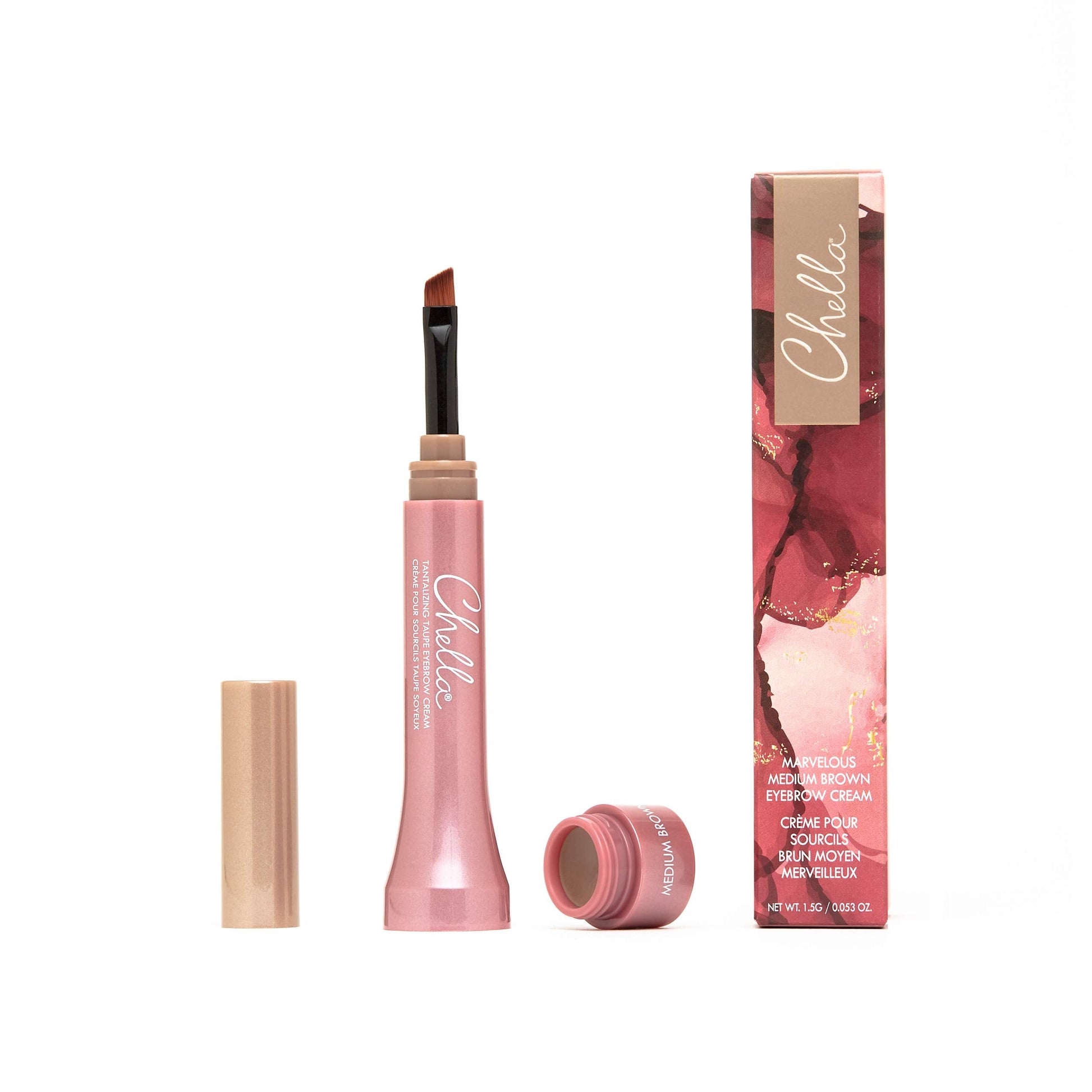 Chella Eyebrow Cream, Marvelous Medium Brown - Vegan, Cruelty Free, Paraben Free, Gluten Free Eyebrow Pomade Makeup - Long Wearing, Velvet Consistency, Water Proof Chella buy supplements canada