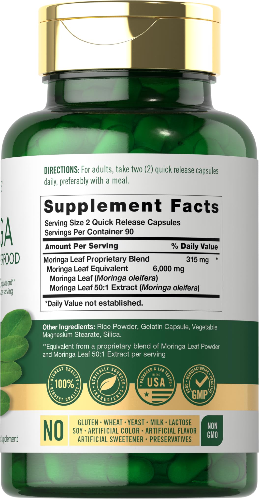 Carlyle Moringa Oleifera Supplement | 180 Capsules | Complete Green Superfood for Women and Men | Non-GMO and Gluten Free Carlyle buy supplements canada