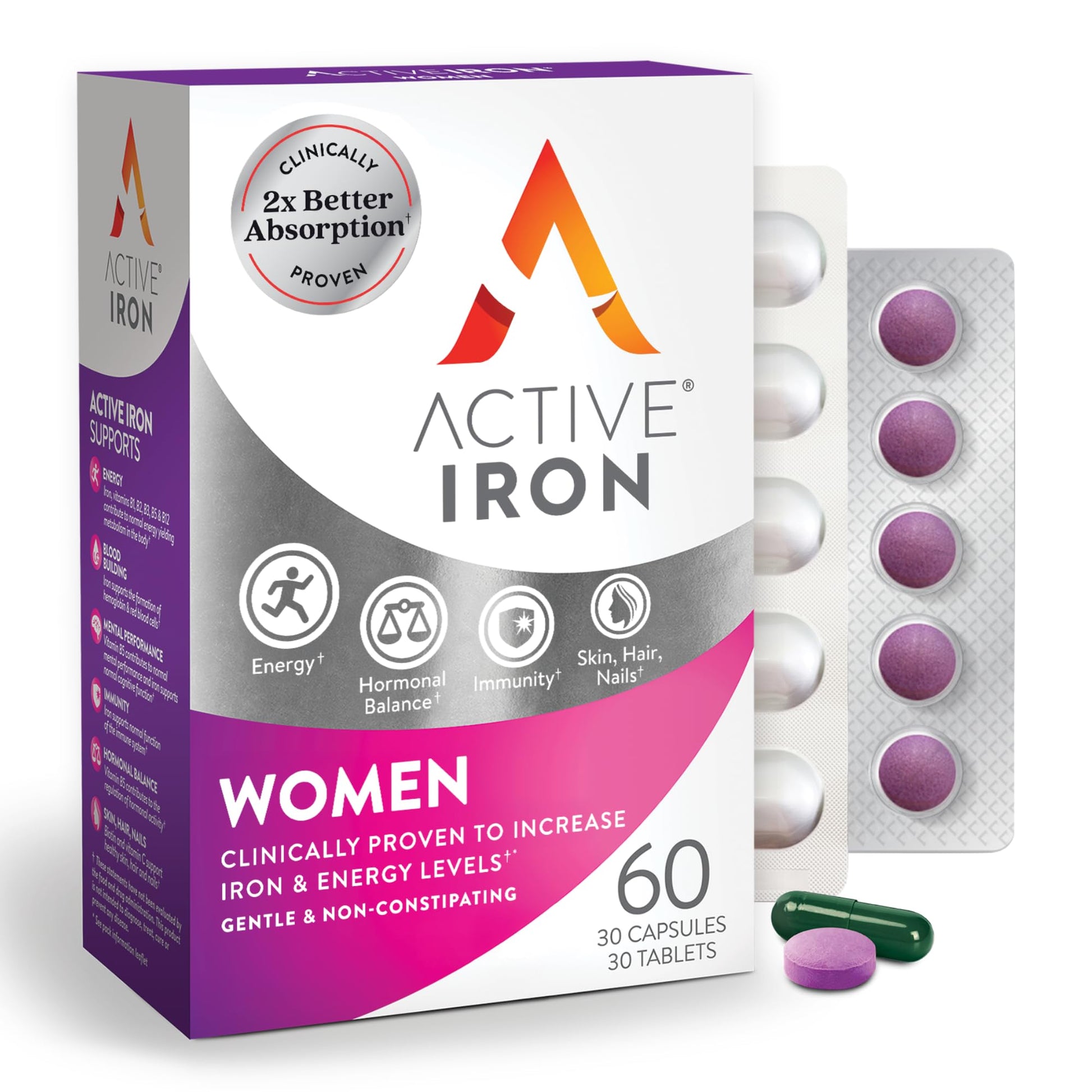 Active Iron Supplement 25mg + Multivitamin for Women – Clinically Proven to Increase Energy & Reduce Tiredness – Gentle ACTIVEIRON buy supplements canada