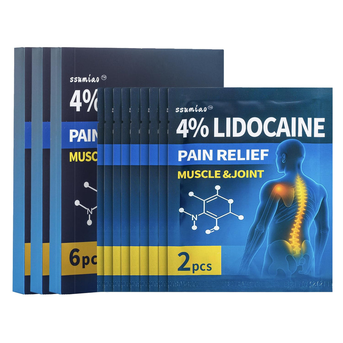 18 pcs Lidocaine Pain Relief Patches 4% - Long-Lasting Hydrogel Pain Patch with Lavender Scent | Flexible & Discreet for Back, Neck, Arthritis, Muscle & Joint Discomfort | (3 Packs) ssumiao buy supplements canada
