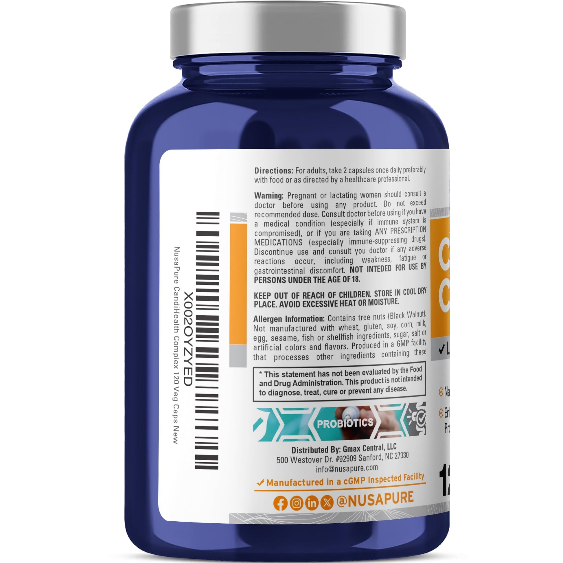 NusaPure CandiHealth Complex (Non-GMO, Vegan) 120 Veggie Capsules NusaPure buy supplements canada