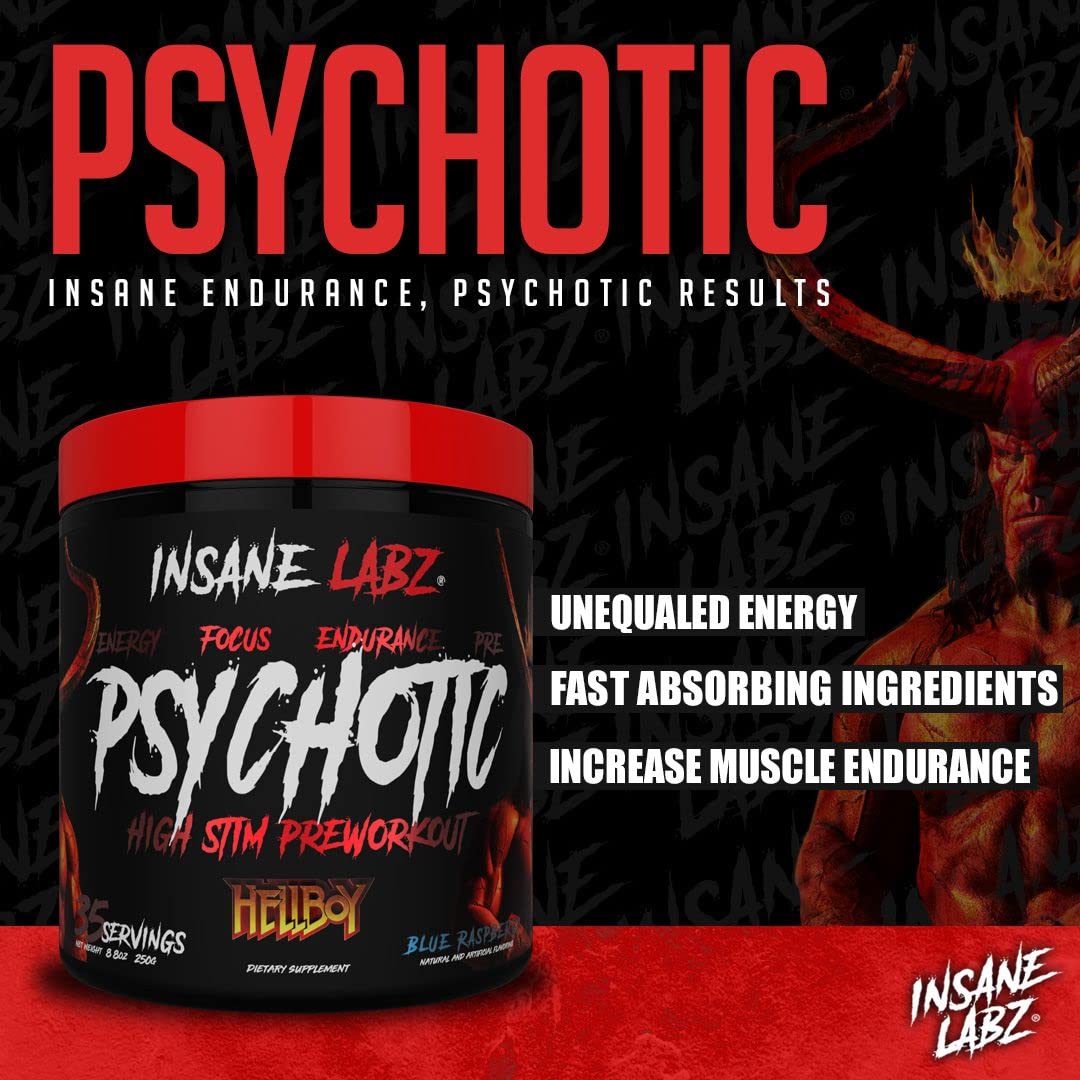 Insane Labz Psychotic, High Stimulant Pre Workout Powder, Extreme Lasting Energy Insane Labz buy supplements canada