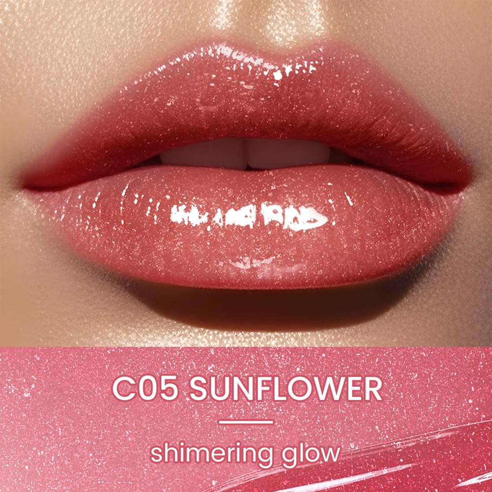 CATKIN Glossy Lip Balm Ultra Hydating Glow Lip Tinted Jelly Plump Melting Balm Shea Butter Repair Soothing For Dry Lips Dewy Finished 0.12 oz C05 SUNFLOWER Catkin buy supplements canada