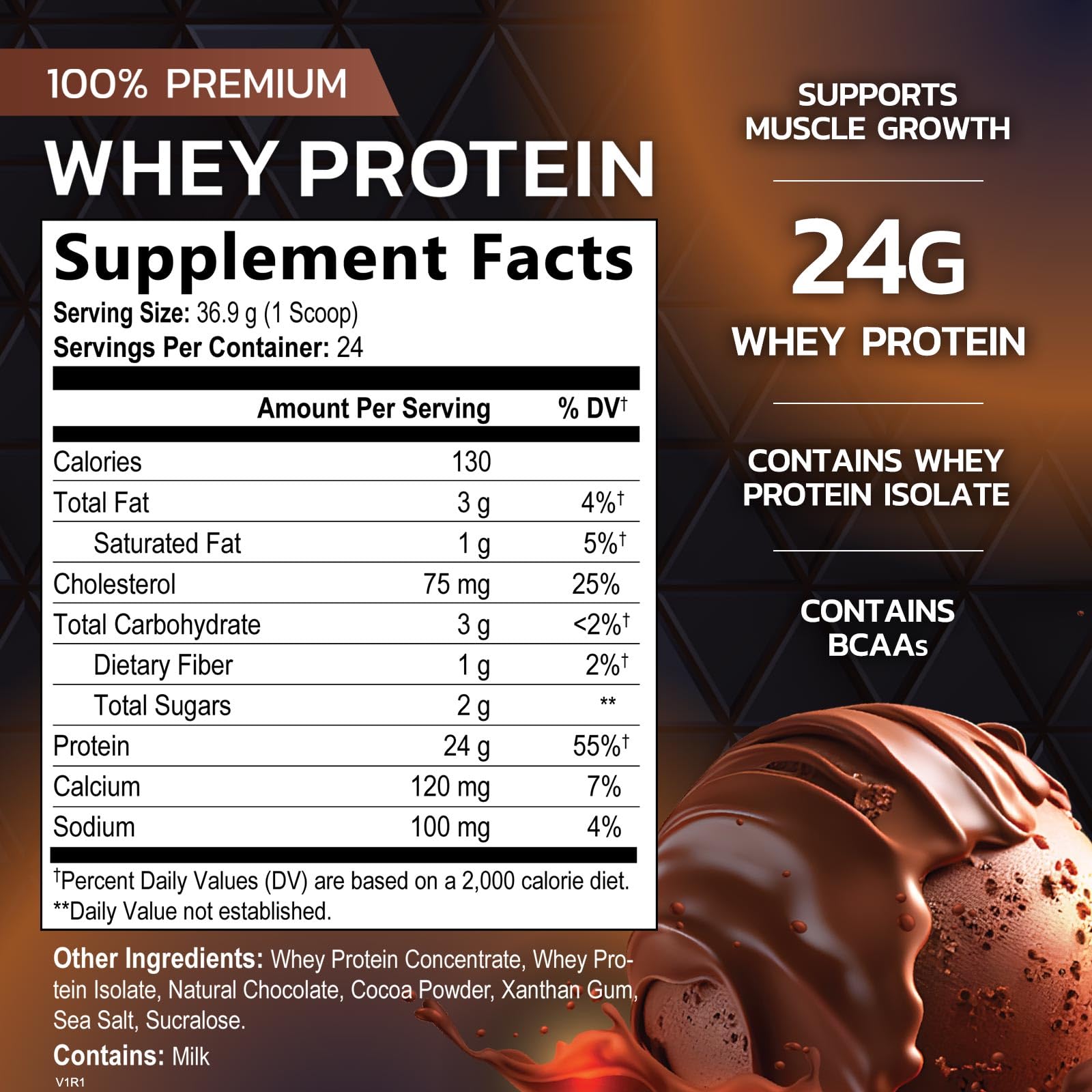 Nature's Premium 100% Whey Protein Powder, 24g of Protein, Double Rich Chocolate Nature's Peak buy supplements canada