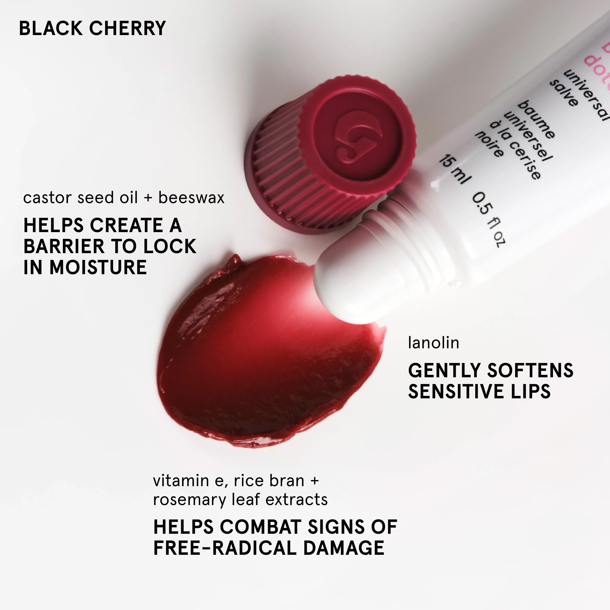 Glossier Balm Dotcom Hydrating Tinted Lip Balm - Universal Salve, Up to 12Hr Moisture for Dry Lips, Cuticles & Skin - Lanolin, Beeswax & Castor Oil - Black Cherry, Burgundy Tint, 15ml Glossier buy supplements canada