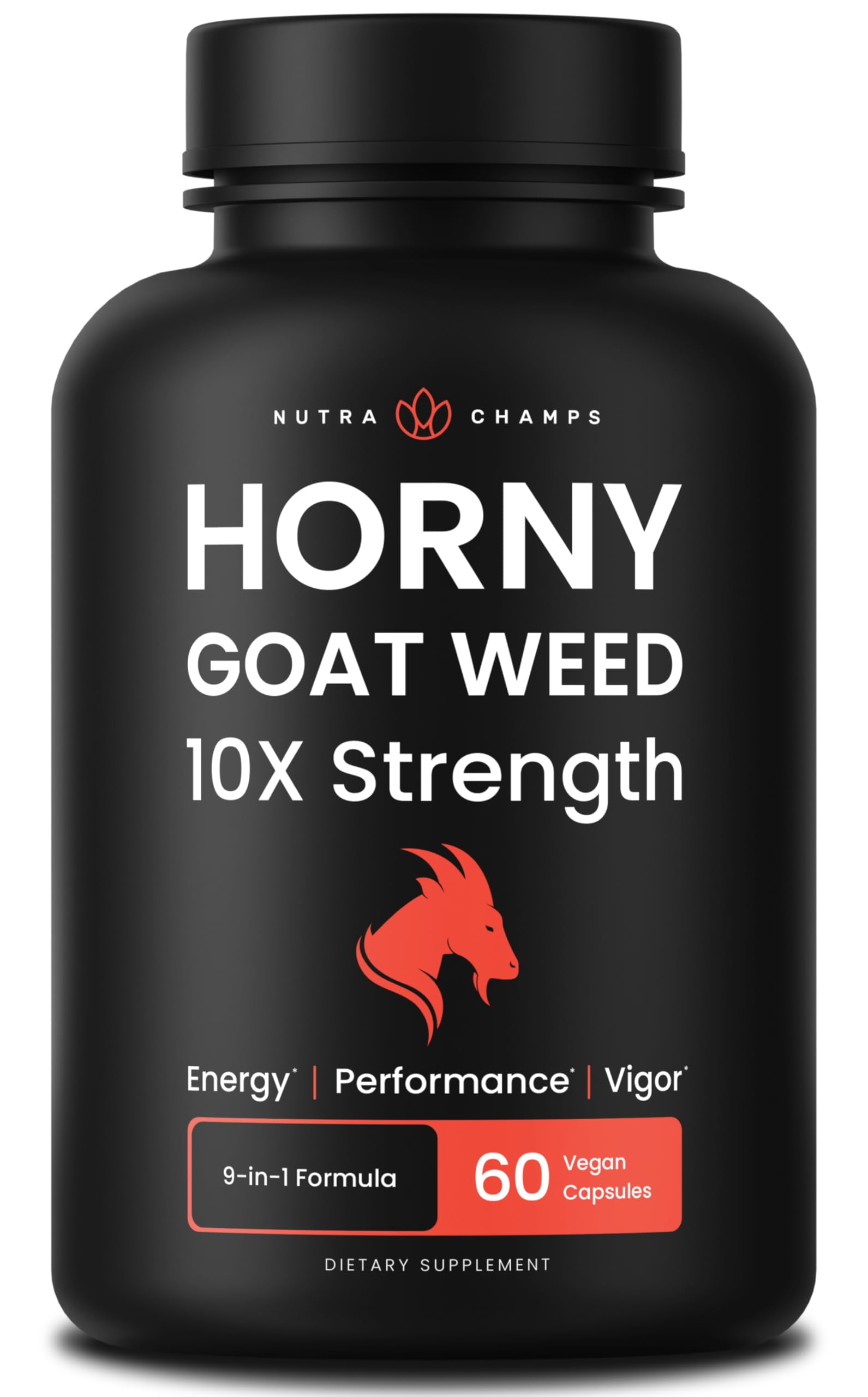 NutraChamps Horny Goat Weed, 1000mg Epimedium Energy Supplement, 10X Strength Icariin, Ginseng, Tribulus & Maca Pills for Women & Men, Enhanced Absorption with Black Pepper, 60 Vegan Capsules NutraChamps buy supplements canada