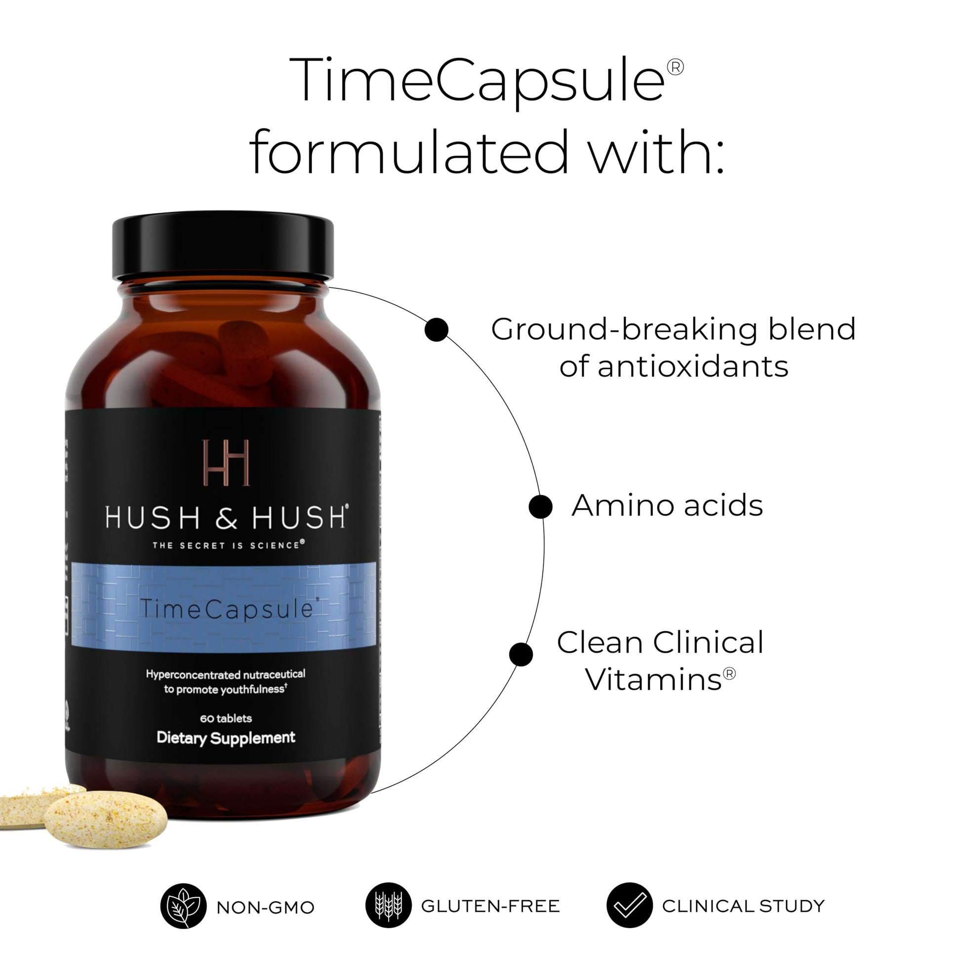 Hush & Hush TimeCapsule Multivitamin, Women's Multivitamin, Men's Multivitamin, Clean Nutraceuticals Supplements That Contains Hyaluronic Acid Hush & Hush buy supplements canada