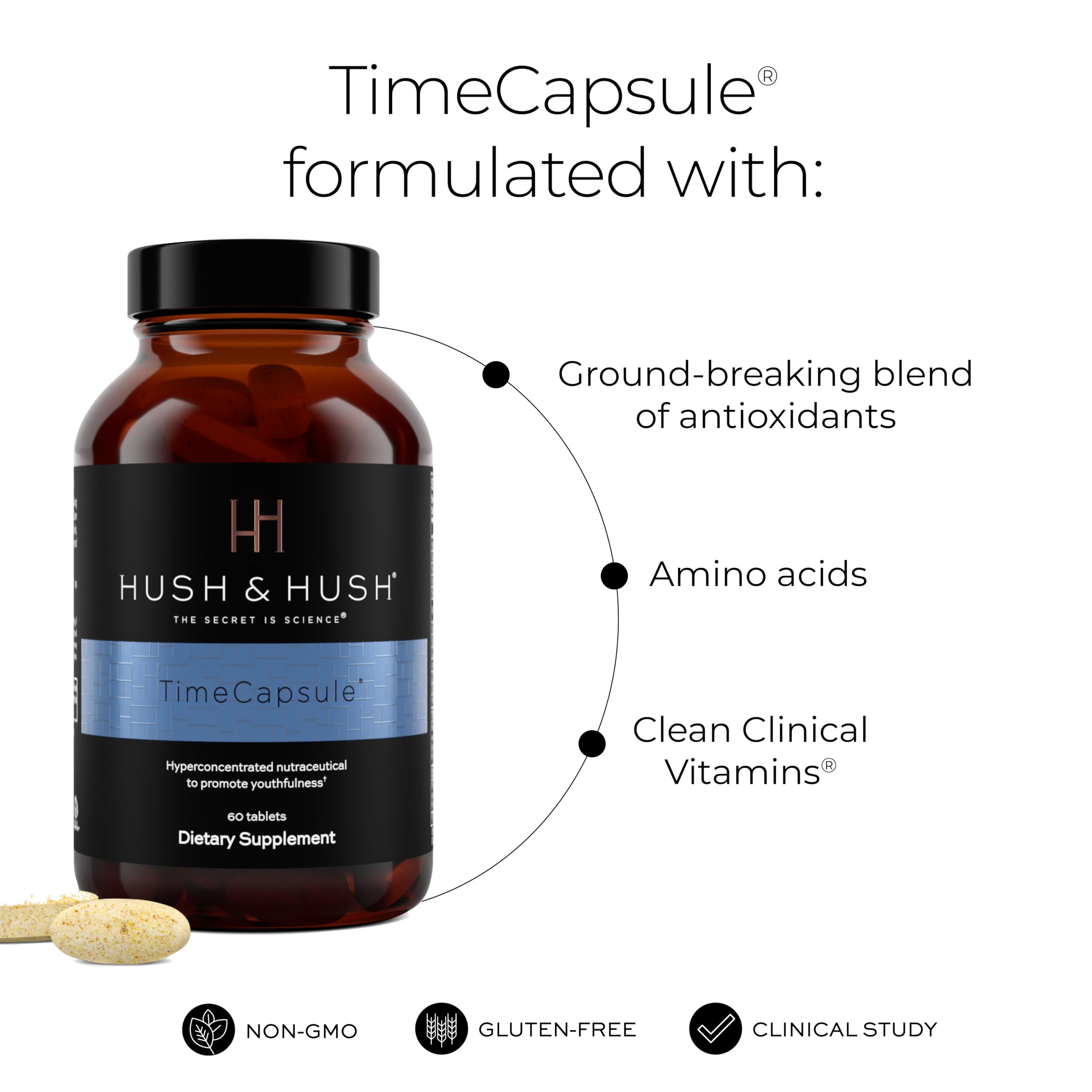 Hush & Hush TimeCapsule Multivitamin, Women's Multivitamin, Men's Multivitamin, Clean Nutraceuticals Supplements That Contains Hyaluronic Acid Hush & Hush buy supplements canada
