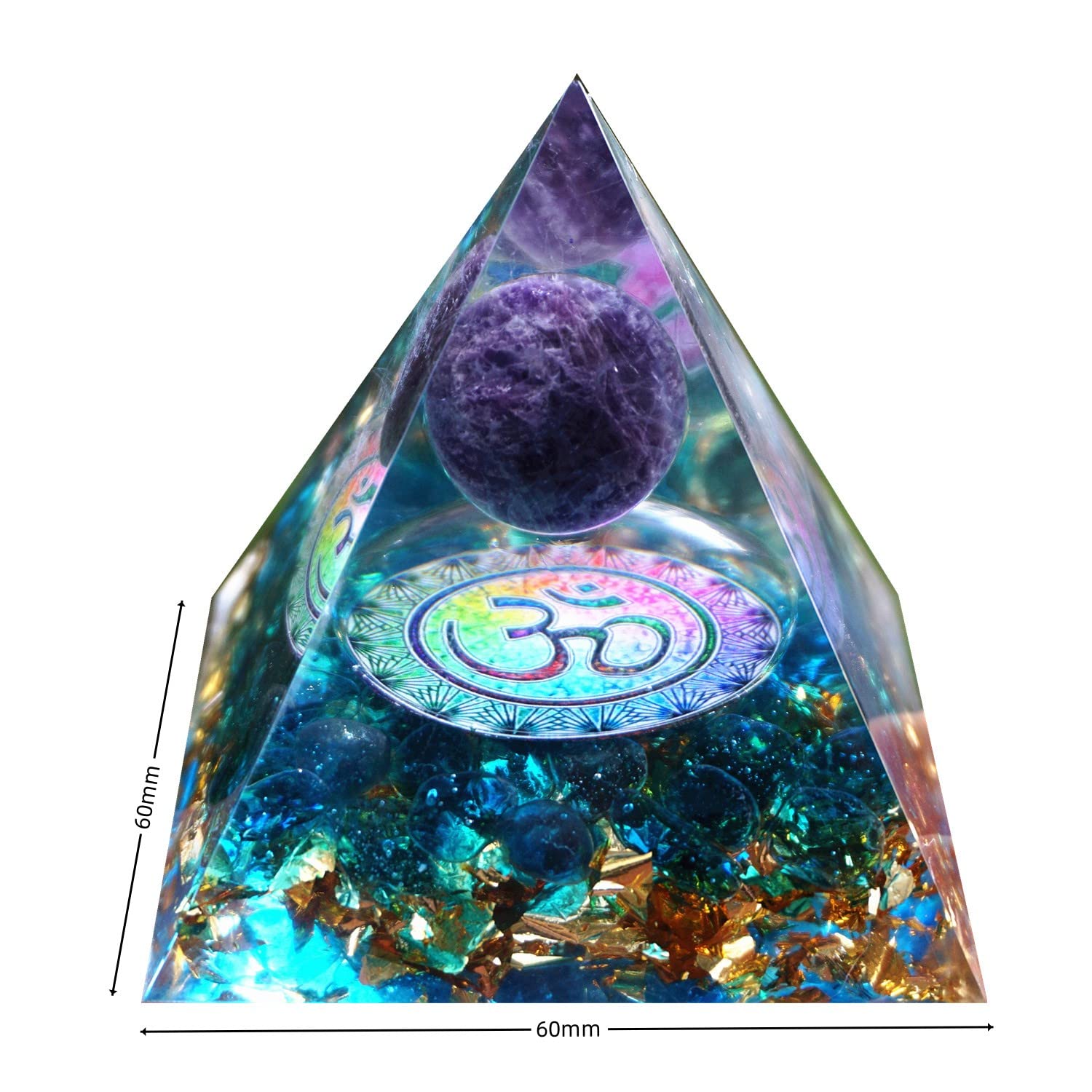 Besorgone Orgonite Pyramid for Positive Energy Amethyst Sphere Chakra Orgone with Blue Quartz Besorgone buy supplements canada