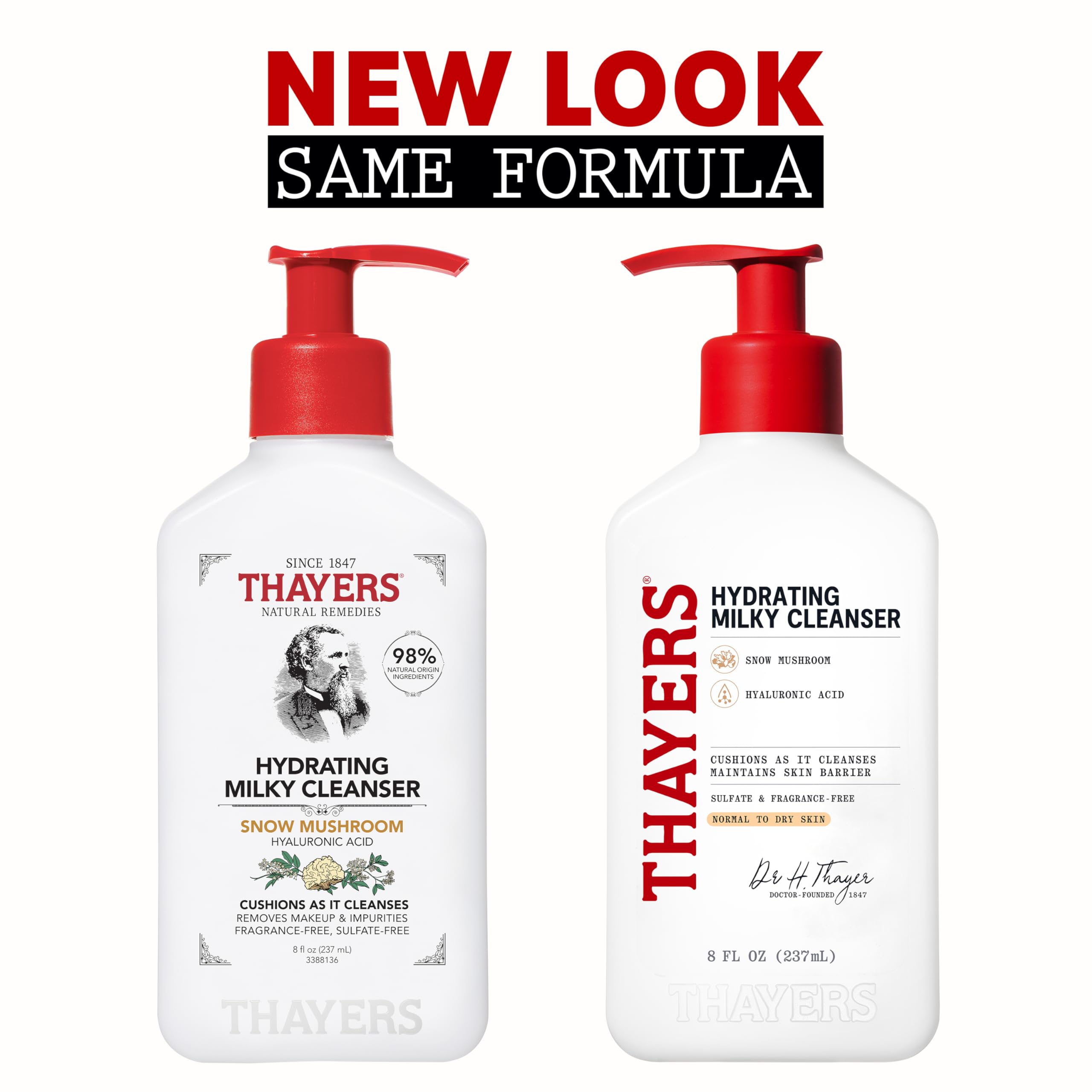 Thayers Milky Hydrating Face Cleanser with Snow Mushroom and Hyaluronic Acid, Dermatologist Recommended Gentle Facial Wash and Hydrating Skincare THAYERS buy supplements canada