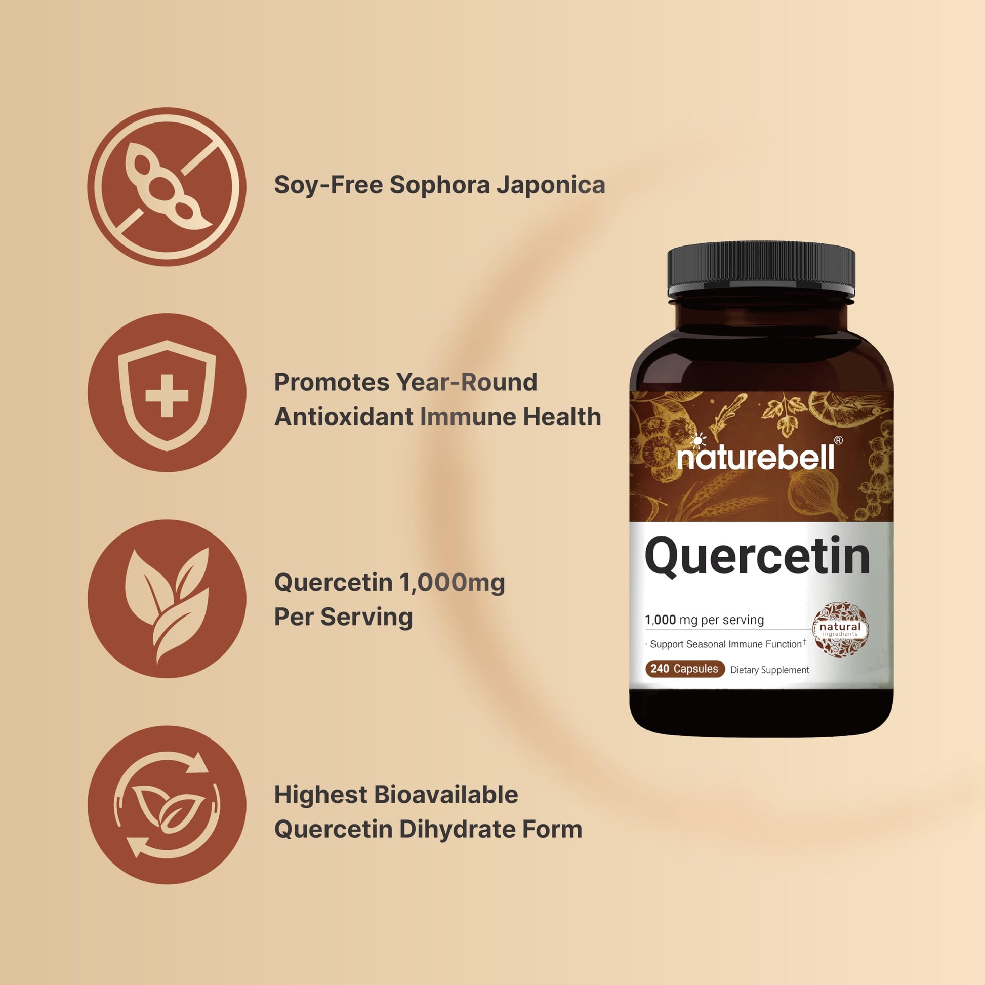 NatureBell Quercetin 1000mg Per Serving | 240 Capsules, Ultra Strength Quercetin NatureBell buy supplements canada