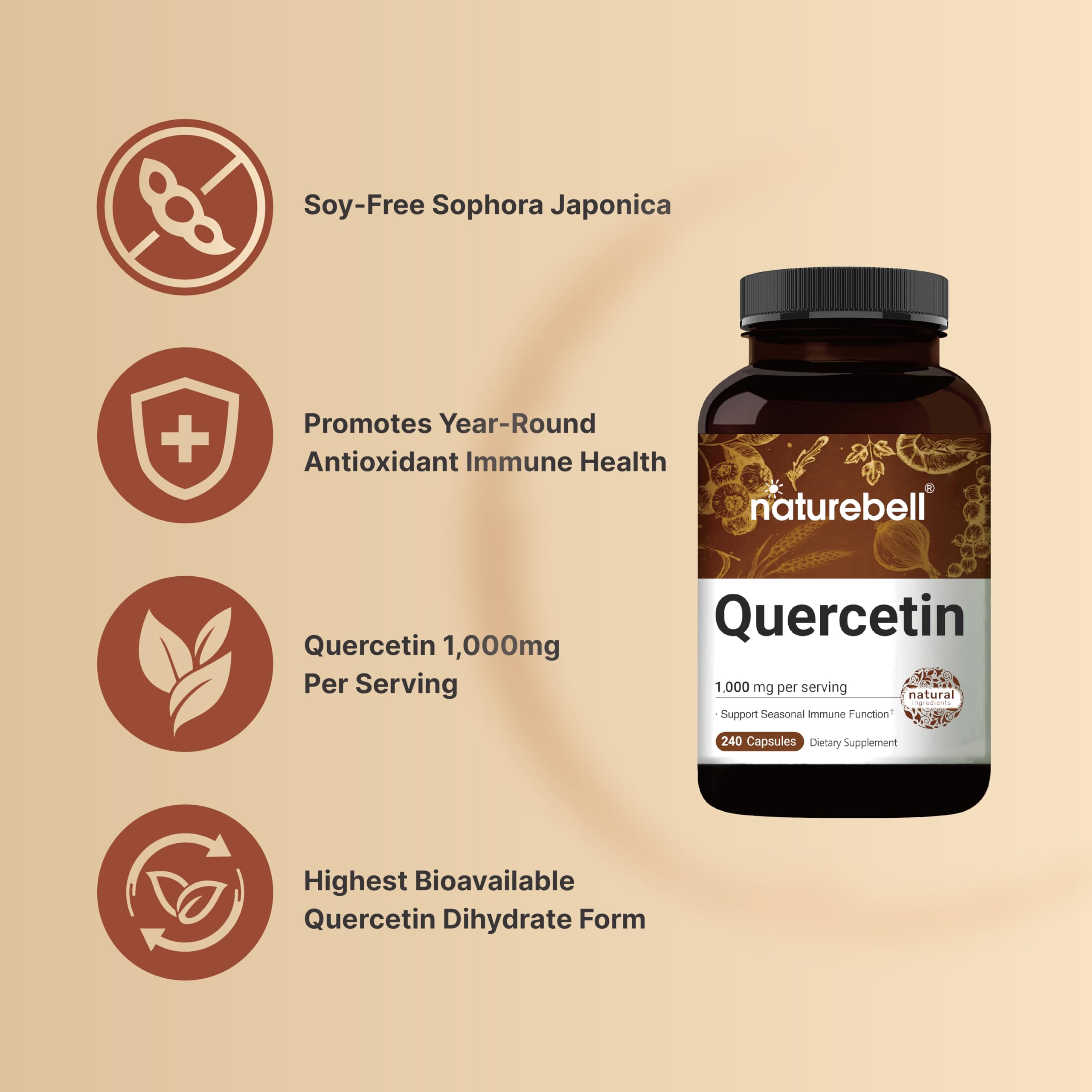 NatureBell Quercetin 1000mg Per Serving | 240 Capsules, Ultra Strength Quercetin NatureBell buy supplements canada