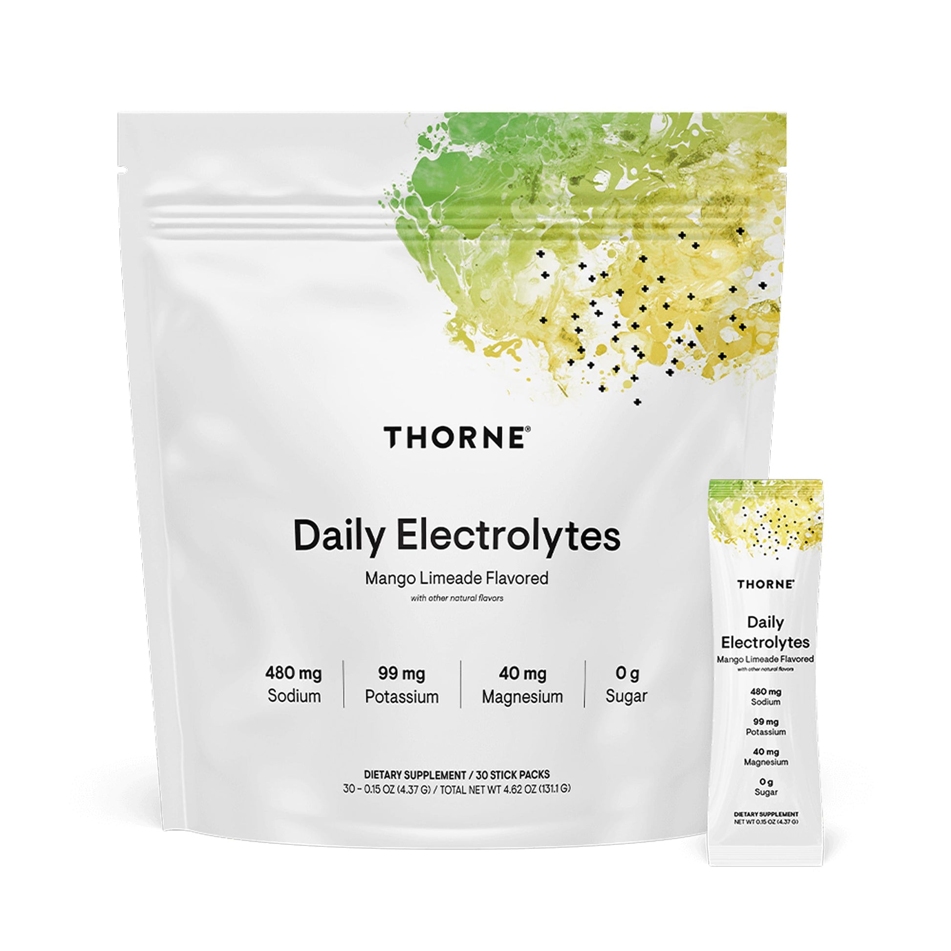 THORNE - Daily Electrolytes - Zero Sugar & Low-Calorie Electrolyte Powder Drink Mix - Flavors Derived from Natural Sources - NSF Certified for Sport - Mango Limeade - 30 Stick Packs THORNE buy supplements canada