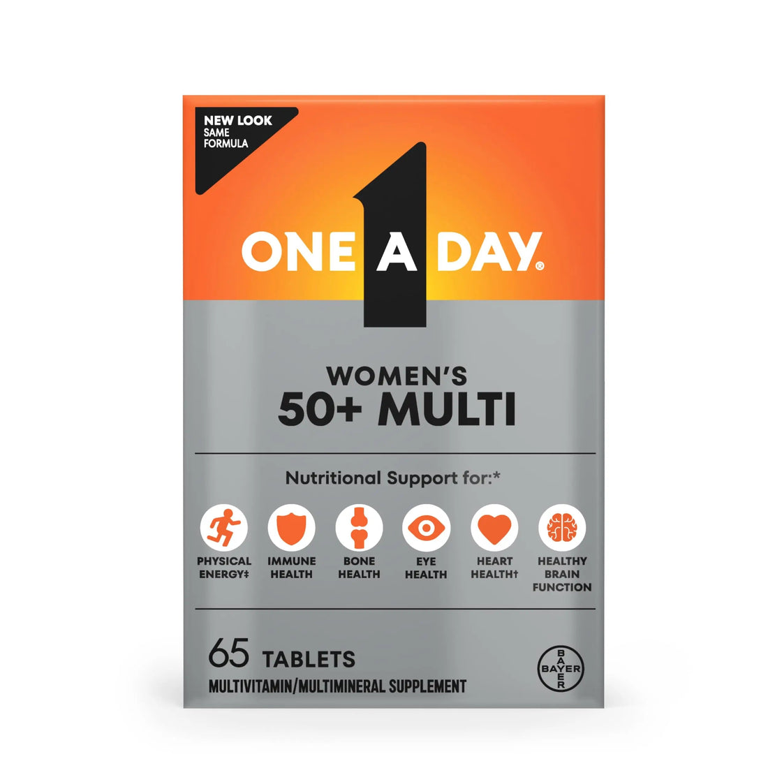 One A Day Multivitamin for Women 50 and Over Tablets, Womens Multivitamin 50 plus with Vitamins D, C, E, Zinc & Biotin, Daily Vitamins for Woman 50+, 65 Ct ONE A DAY buy supplements canada