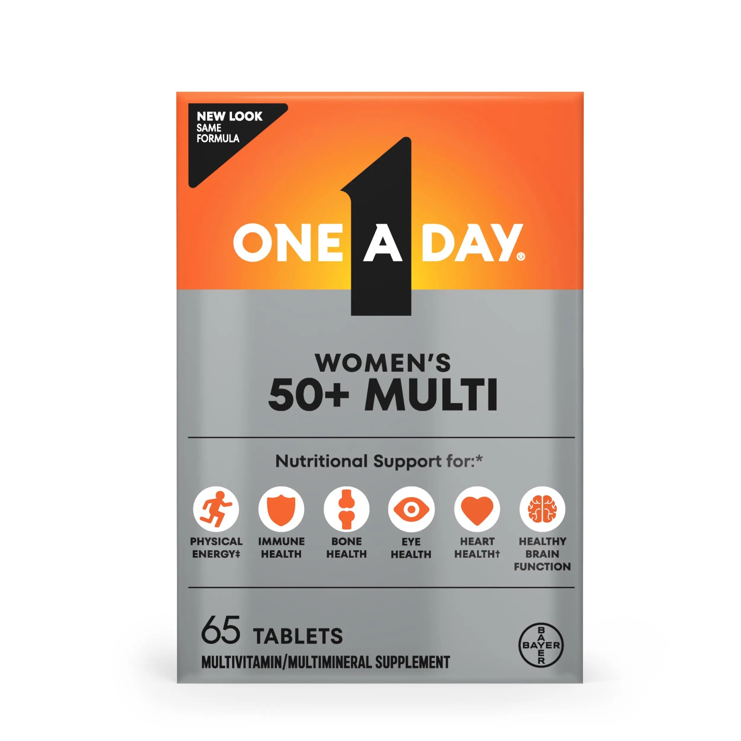 One A Day Multivitamin for Women 50 and Over Tablets, Womens Multivitamin 50 plus with Vitamins D, C, E, Zinc & Biotin, Daily Vitamins for Woman 50+, 65 Ct ONE A DAY buy supplements canada