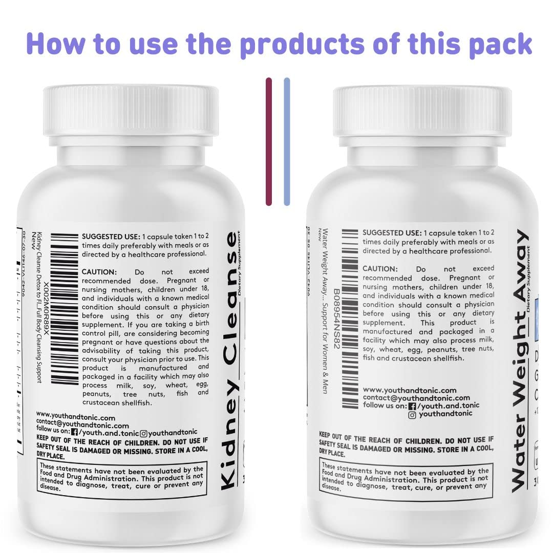 Youth & Tonic Daily Water Retention Pills for Kidney Cleanse Swelling and Excess Body Fluid Youth & Tonic buy supplements canada