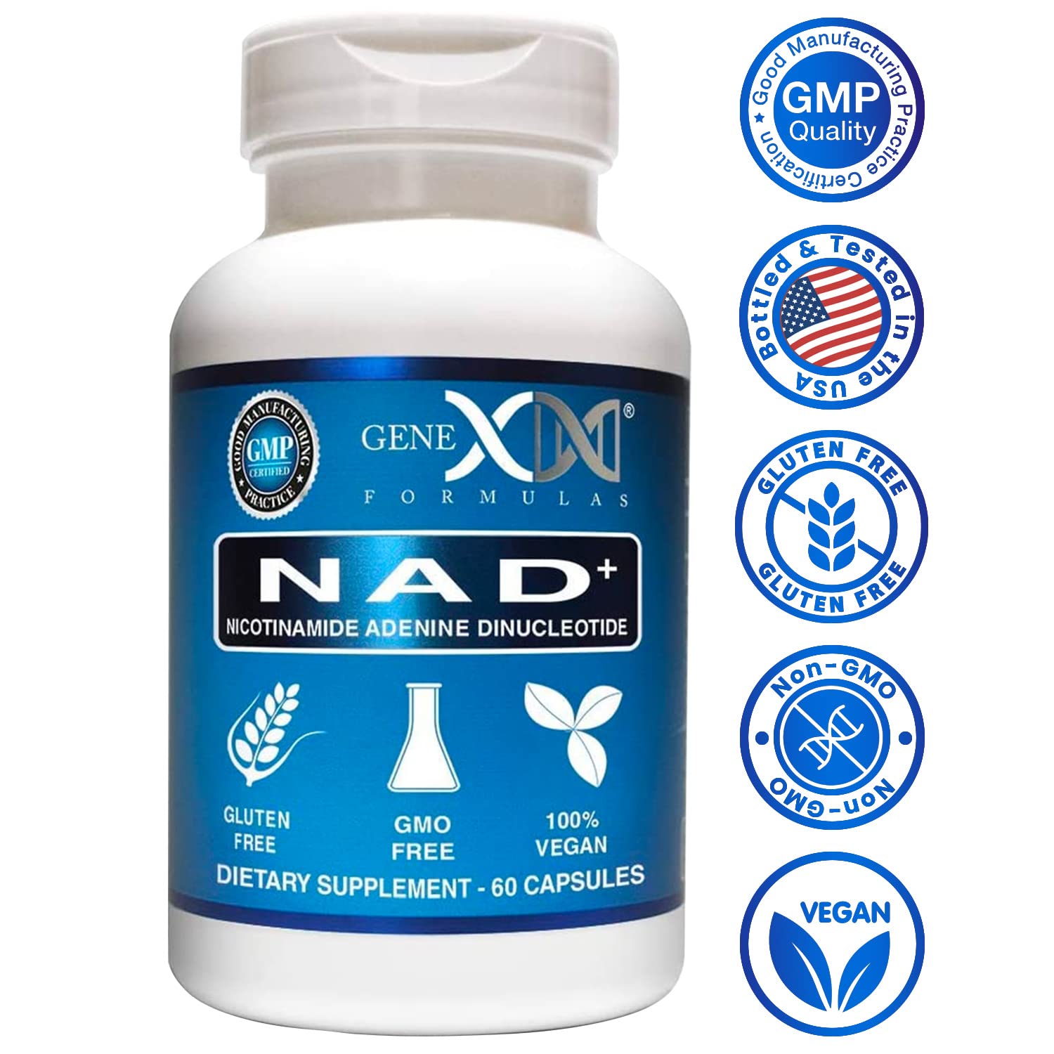 Genex Formulas NAD+ 250mg Serving 60 Capsules Nicotinamide Adenine Dinucleotide (Actual NAD+ Not a Precursor) (1) Genex Formulas buy supplements canada