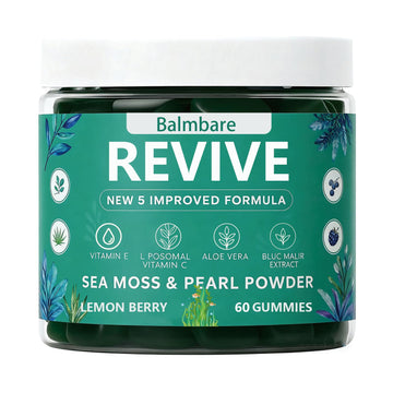 Balmbare Revive Gummies for Hair Loss, with Organic Irish Sea Moss Pearl Powder, Vitamins C & E, Aloe Vera - Supports Healthy Hair, Skin & Nails Growth (1pcs) ReviveNerve buy supplements canada