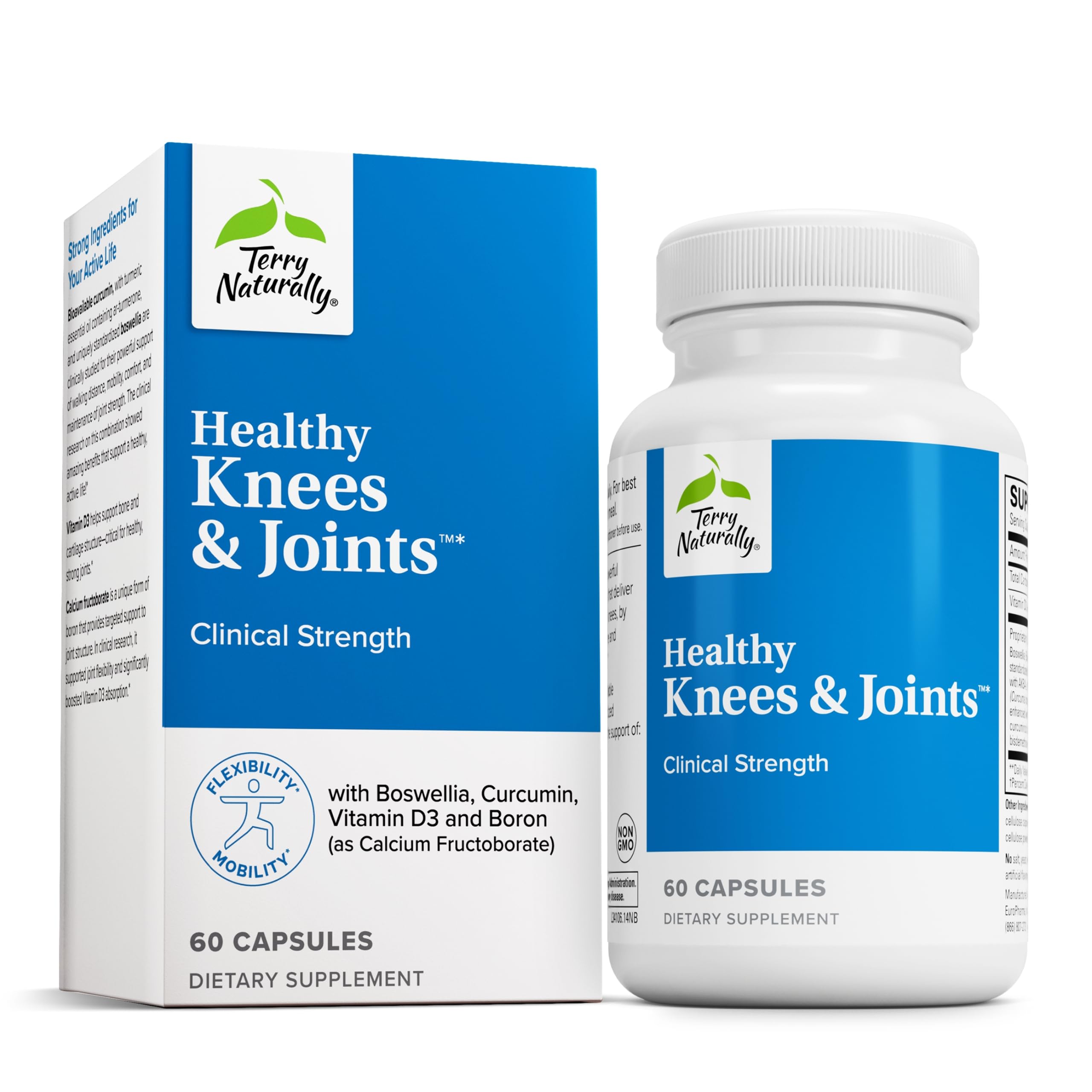 Terry Naturally Healthy Knees & Joints - Dietary Supplement to Support Bone Health & Joint Flexibility - Healthy Knee & Hip Aid with Calcium Fructoborate - 60 Capsules Terry Naturally buy supplements canada