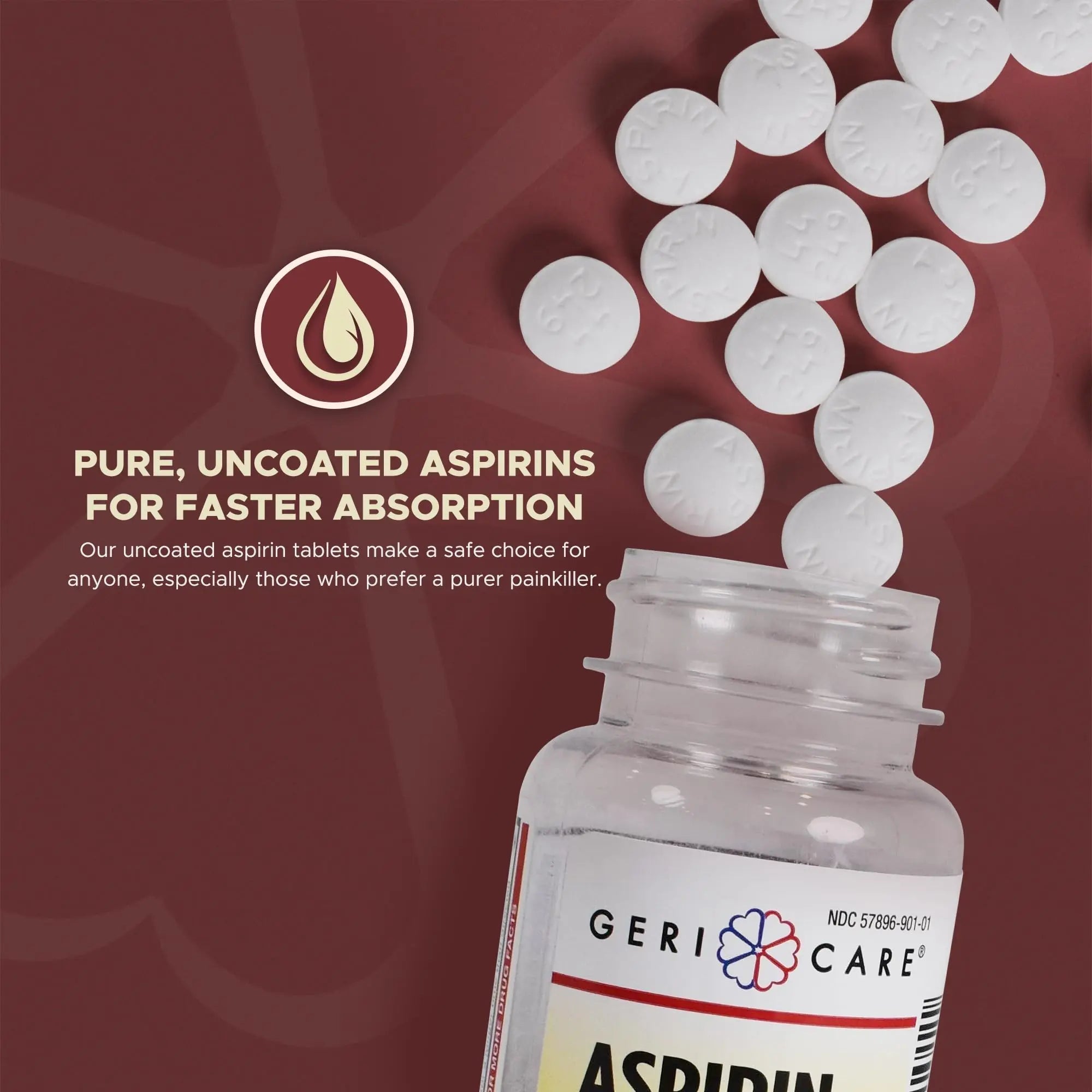 GeriCare Bottled Aspirin 325mg 100 Count Bottle (Pack of 1) GeriCare buy supplements canada