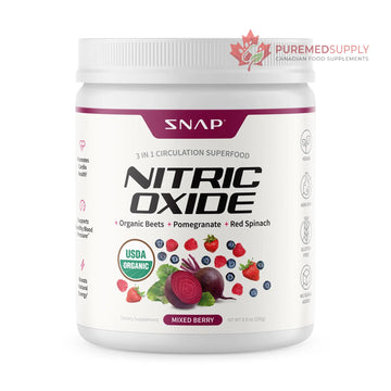 Snap Supplements Organic Beet Root Powder Nitric Oxide Supplement for Men & Women, Red Spinach & Pomegranate, Supports Healthy Energy & Blood Pressure Already in Normal Range, 30 Servings, Mixed Berry Snap Supplements buy supplements canada