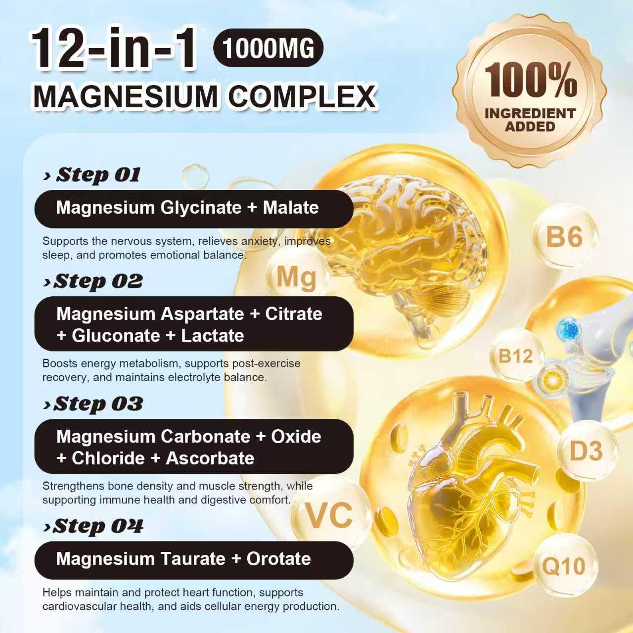 21 in 1 Liposomal 1400mg Magnesium Complex (Citrate, Glycinate, Malate etc) Capsule - 12 Active Types Magnesium with Vitamin D3, B6, B12, C, Ashwagandha & CoQ10 for Women & Men Gulapelst buy supplements canada
