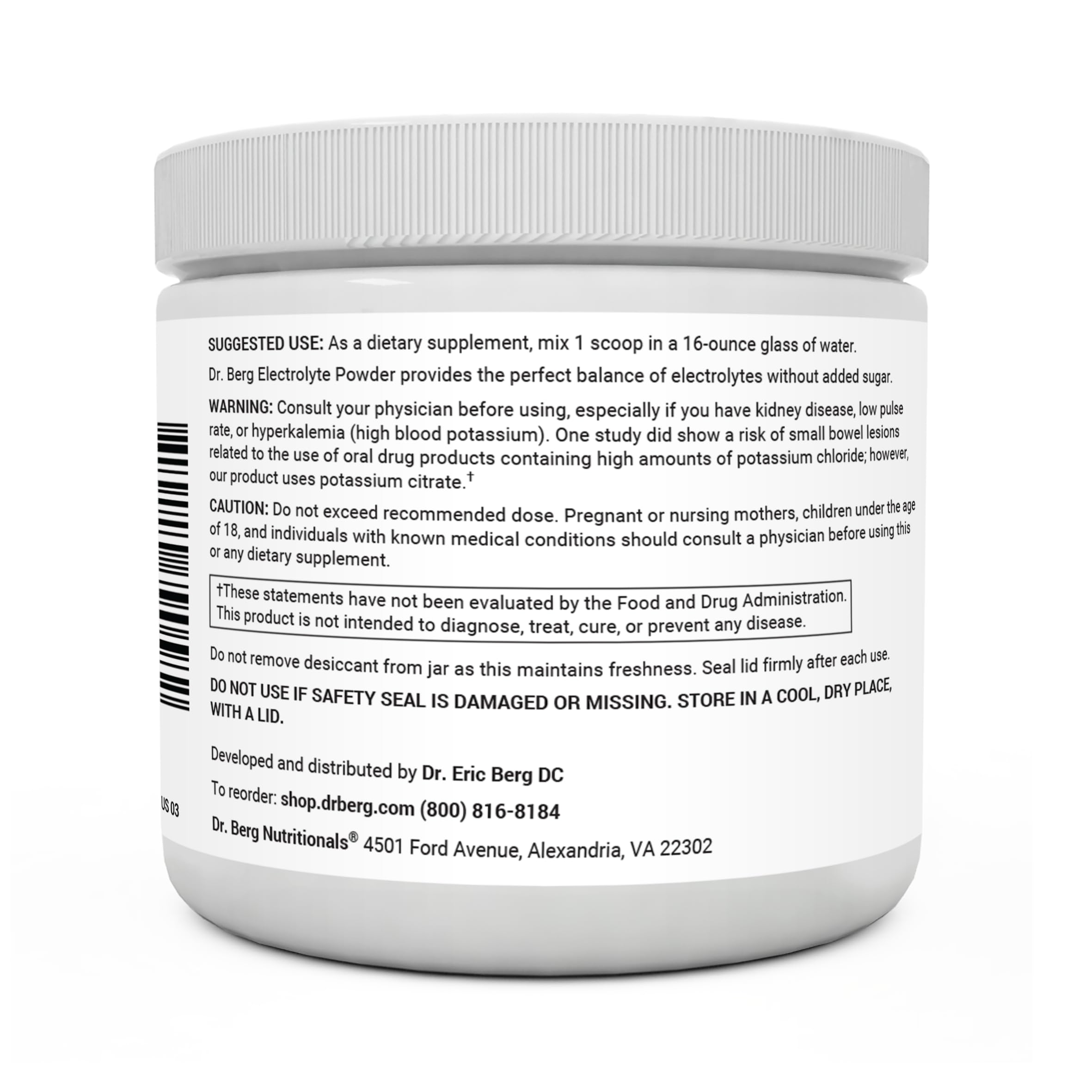Dr. Berg Hydration Keto Electrolyte Powder - Enhanced w/ 1,000mg of Potassium Dr. Berg Nutritionals buy supplements canada