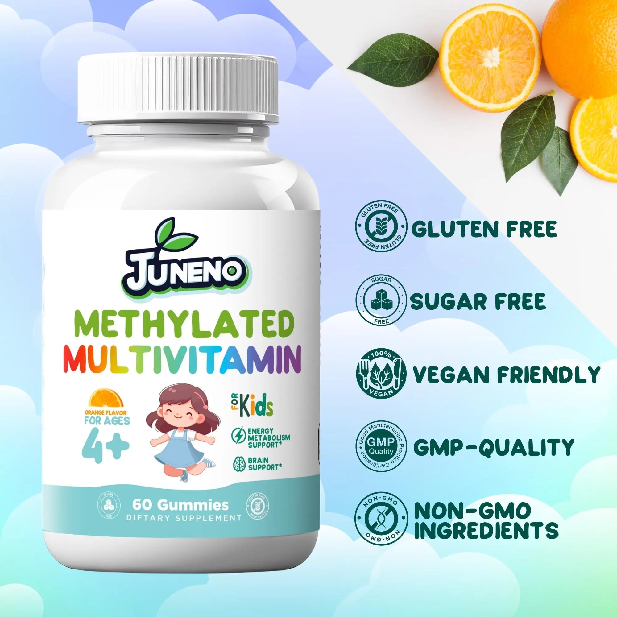 Juneno Methylated Multivitamin Gummies for Kids - MTHFR Support Supplement with B Complex 5-MTHF Folate (L-Methylfolate) Juneno buy supplements canada