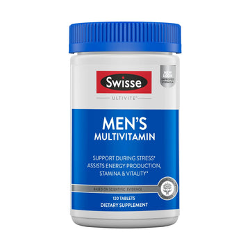 Swisse Ultivite Mens Daily Multivitamins | 50 Vitamins, Antioxidants and Minerals + Adaptogens | Energy, Stress & Immune Support | Mens Vitamins | 120 Tablets Swisse buy supplements canada