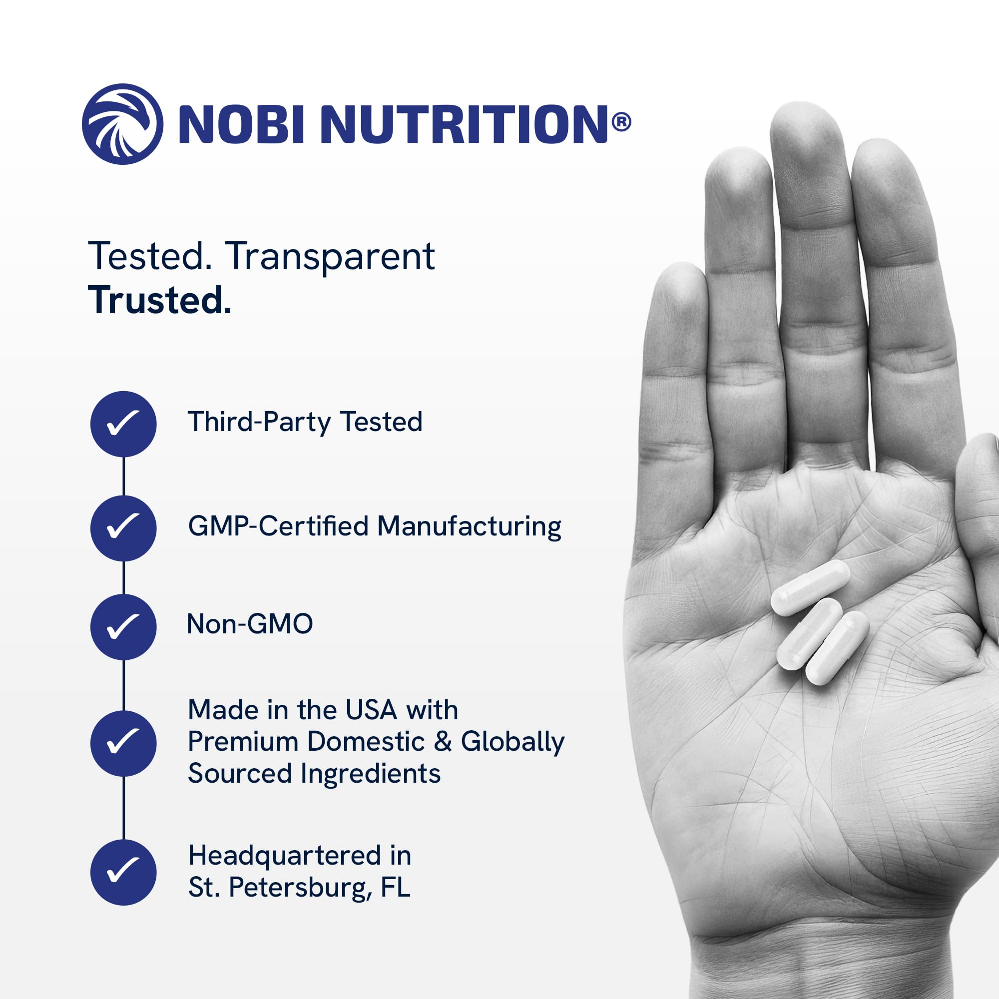 NMN Supplement 500mg | 99% Pure | NAD+ Precursor for Cellular Energy, Longevity, Repair, and Healthy Aging Support | Third-Party Tested & Non-GMO | Nicotinamide Mononucleotide | 60 NMN Capsules Nobi Nutrition buy supplements canada