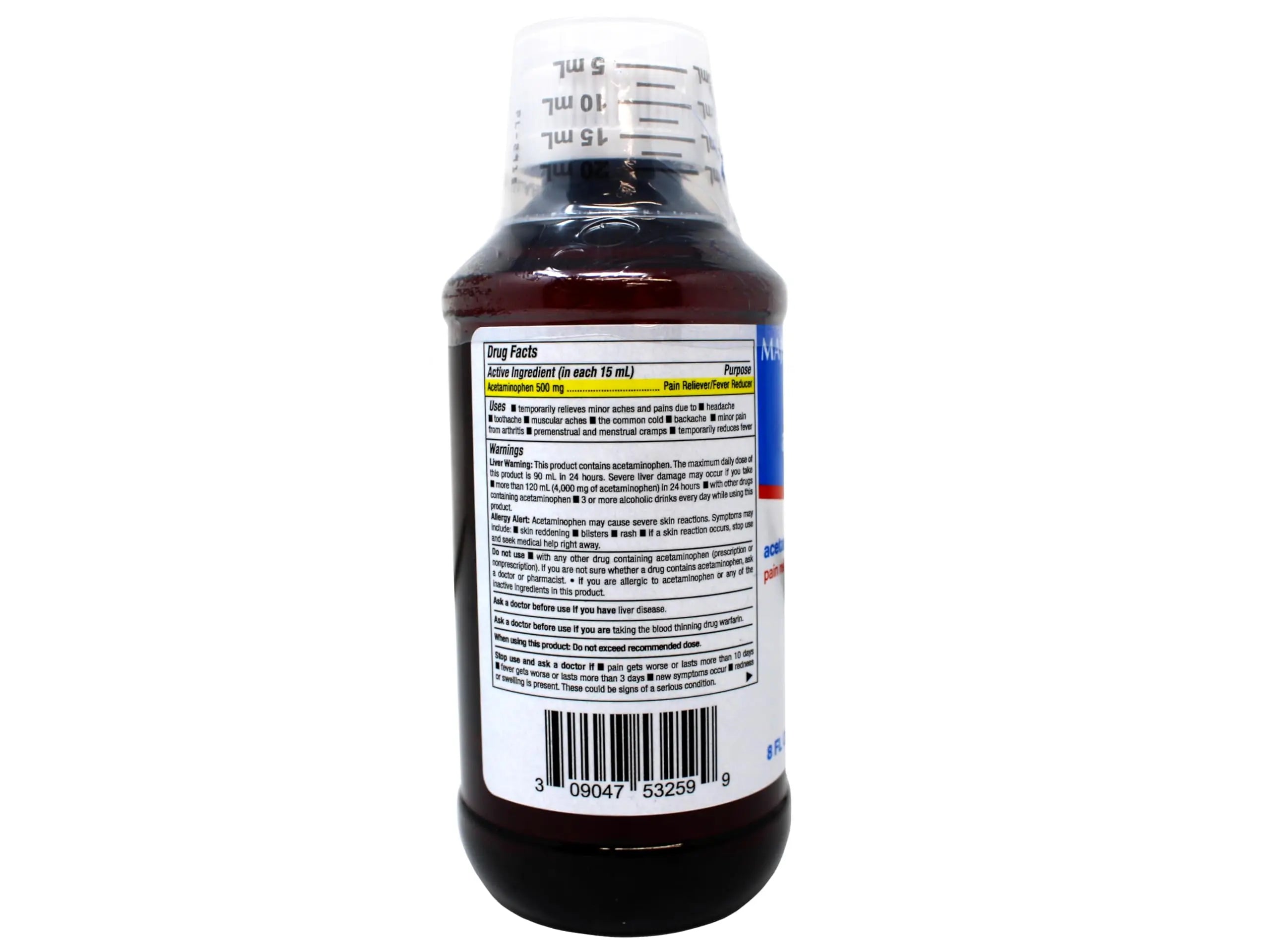 MAJOR Adult Extra Strength Liquid Acetaminophen - 500 mg Acetaminophen/15 mL Dose - Pain Reliever and Fever Reducer - Cherry Flavor - 8 Fl Oz MAJOR buy supplements canada