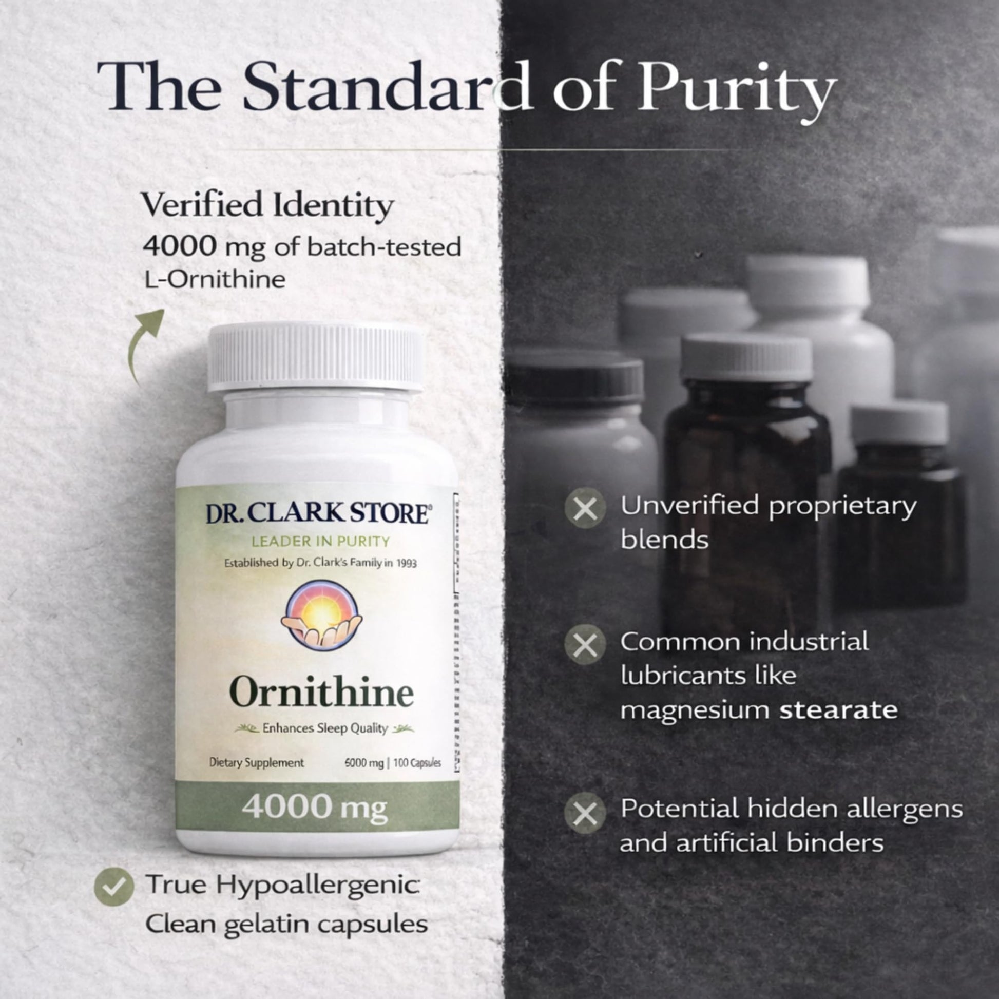 Dr Clark Ornithine Dietary Supplement - Gluten Free, Natural Sleep Aid, Promotes Protein Metabolism, Cleansing and Detoxification, 500mg, 100 Gelatin Capsules Dr Clark Store buy supplements canada