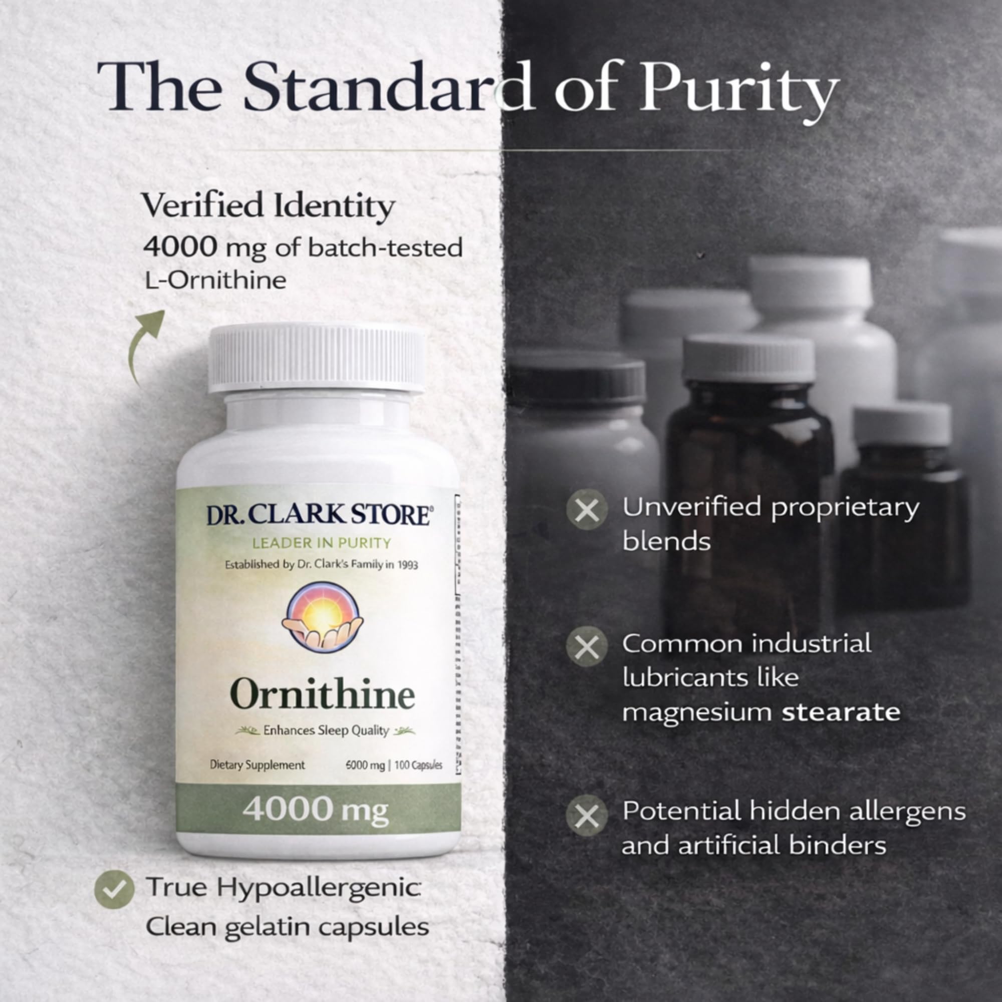 Dr Clark Ornithine Dietary Supplement - Gluten Free, Natural Sleep Aid, Promotes Protein Metabolism, Cleansing and Detoxification, 500mg, 100 Gelatin Capsules Dr Clark Store buy supplements canada